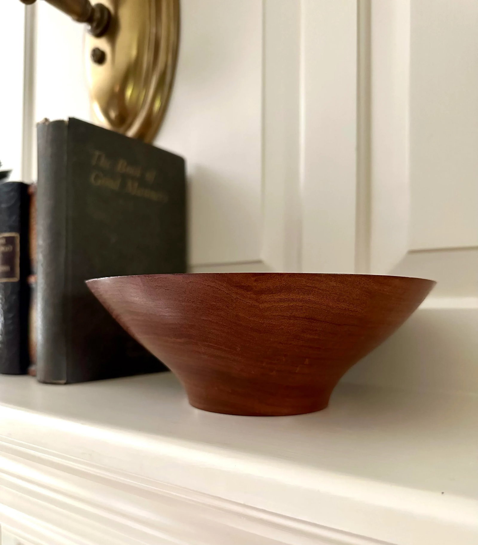 Danish Modern Style Hand-Crafted Wood Turned Walnut Bowl - 5