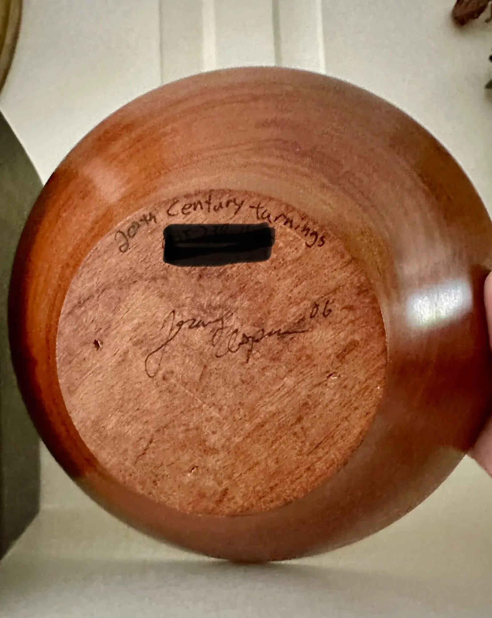 Danish Modern Style Hand-Crafted Wood Turned Walnut Bowl - 7