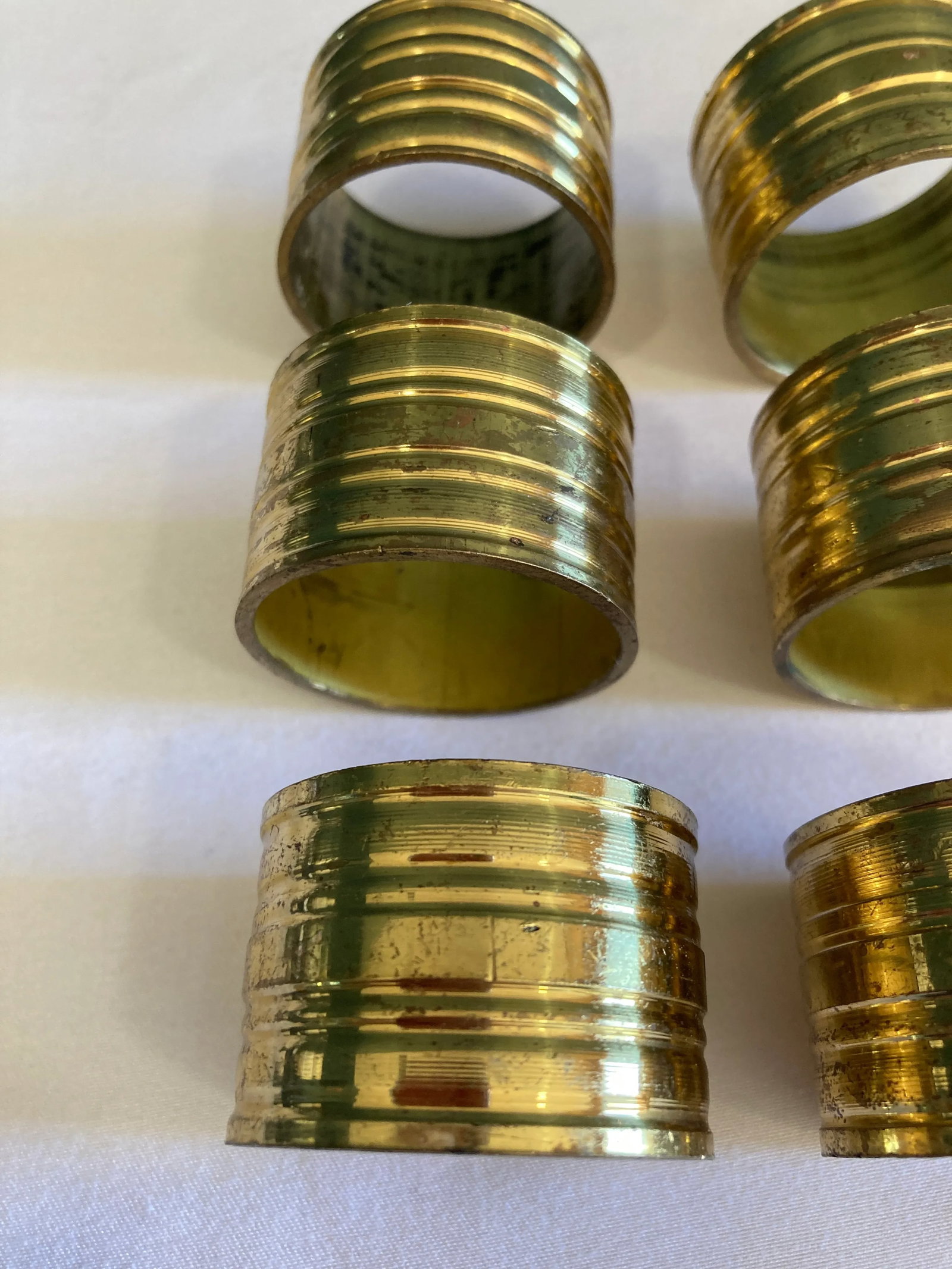 1960's Solid Brass Napkin Rings- Set of 6 - 2