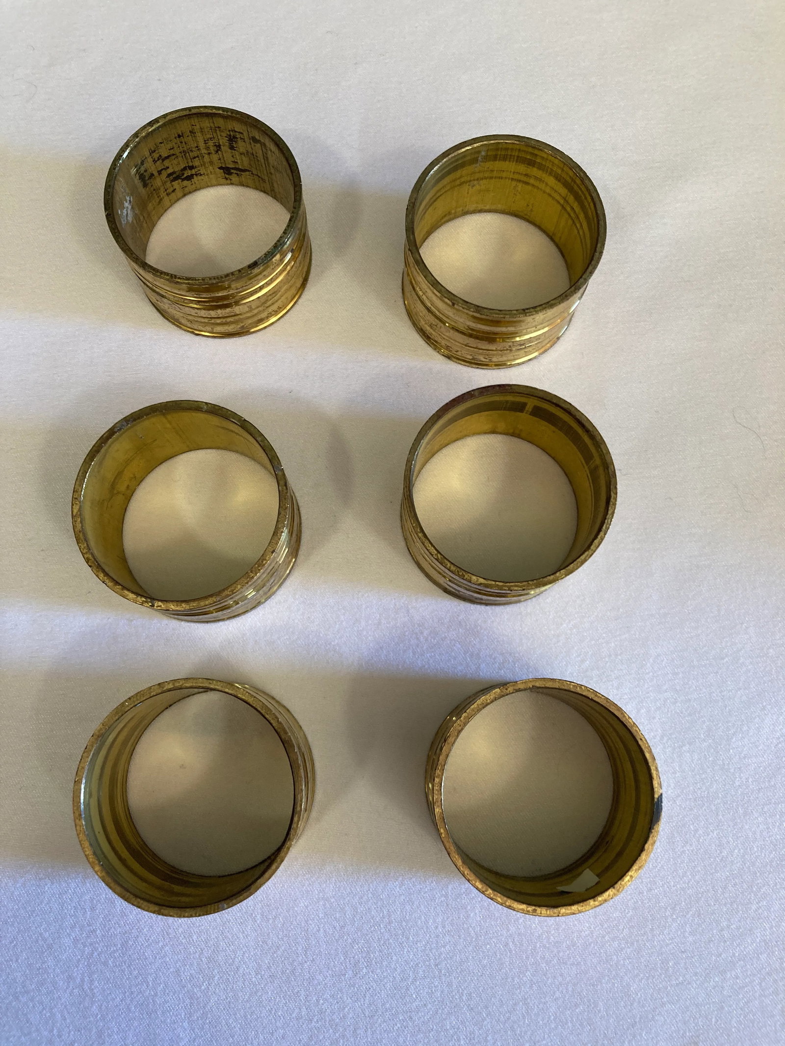 1960's Solid Brass Napkin Rings- Set of 6 - 4