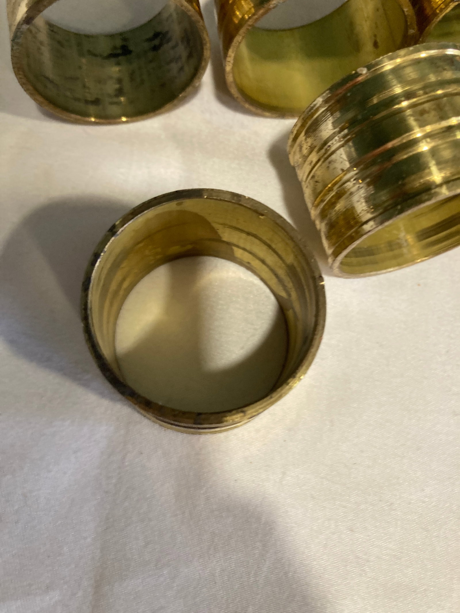 1960's Solid Brass Napkin Rings- Set of 6 - 5