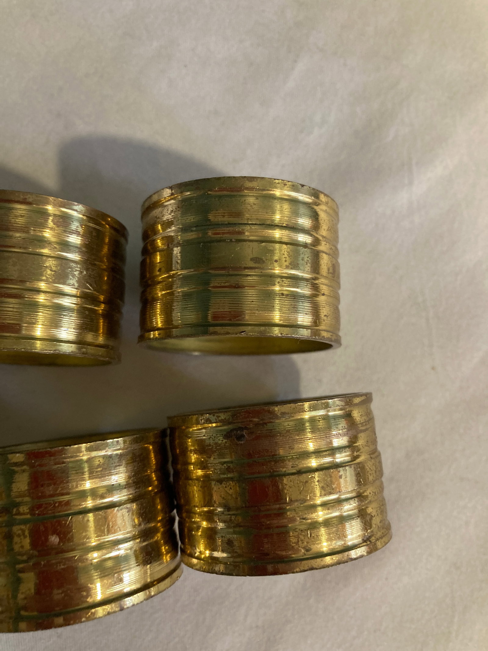 1960's Solid Brass Napkin Rings- Set of 6 - 7