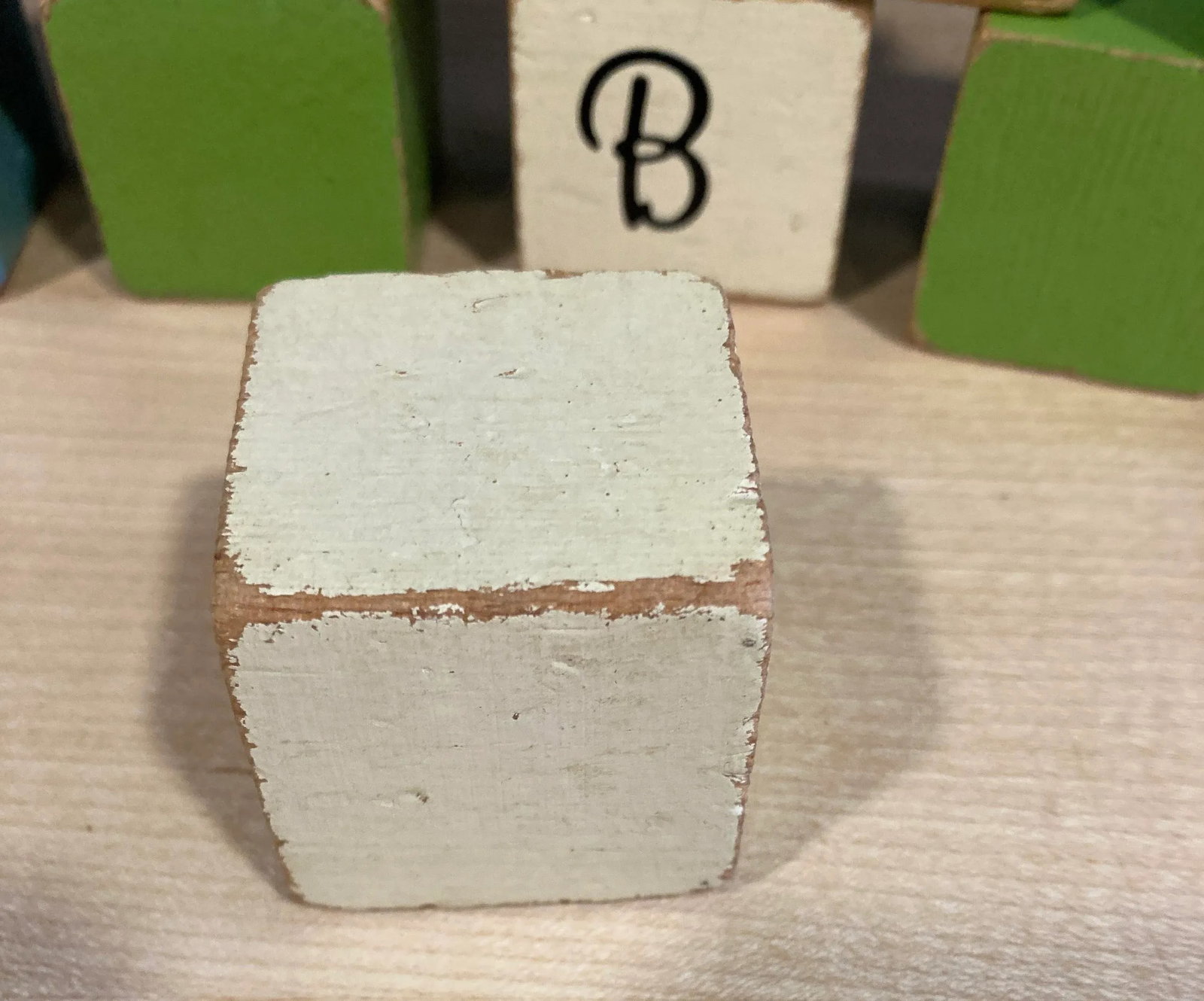 Vintage Painted Wooden Building Blocks- 16 Pieces - 5