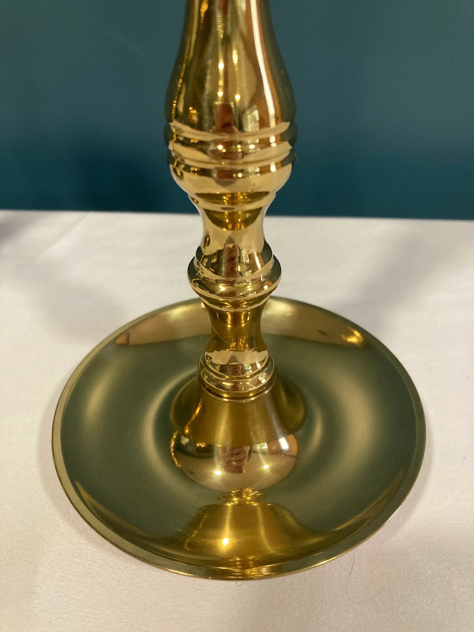 Vintage Brass Portuguese Candlesticks , Set of 2 - 6