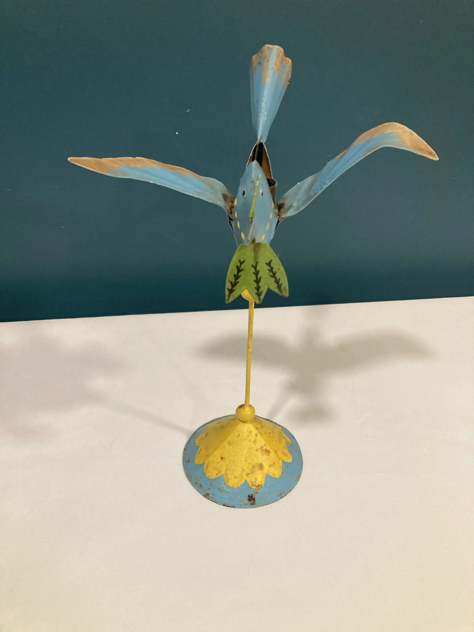 Mid 20th Century Rustic Tin Hand Painted Bird Decor - 10