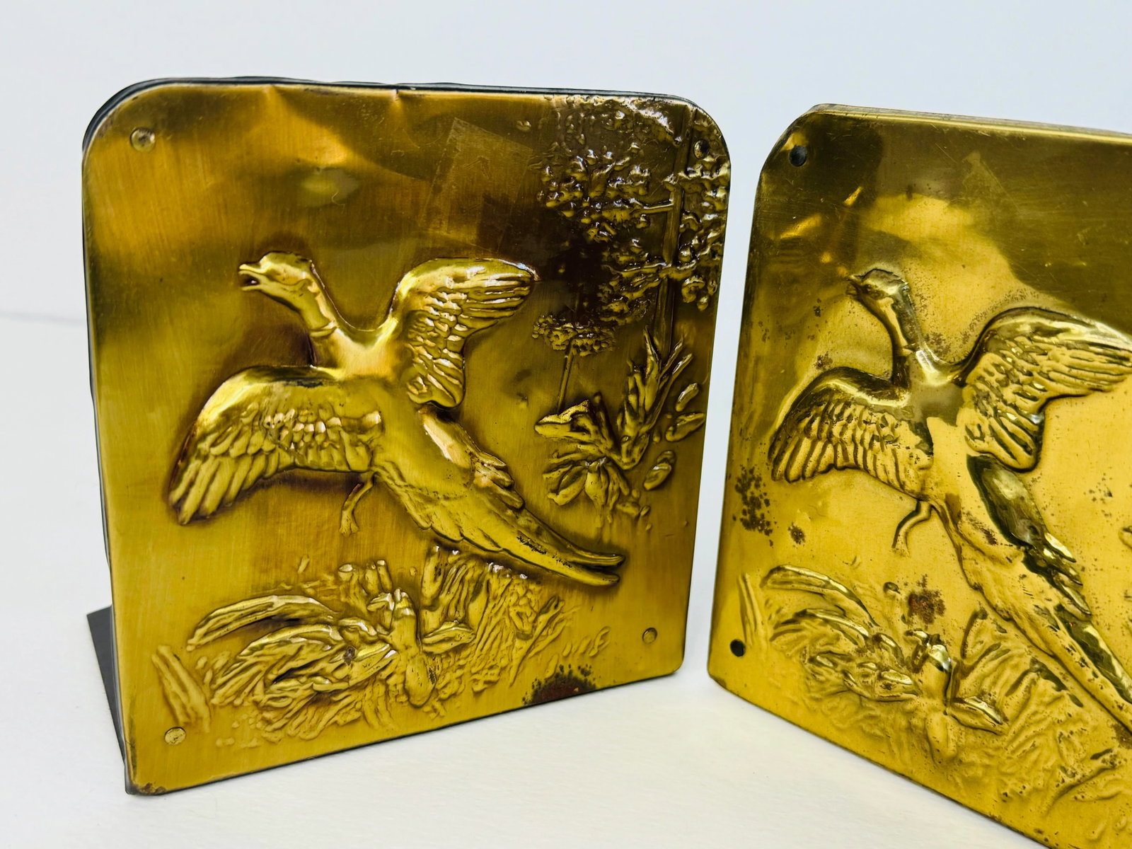 Vintage 1950s Brass Duck Bookends, a Pair - 3