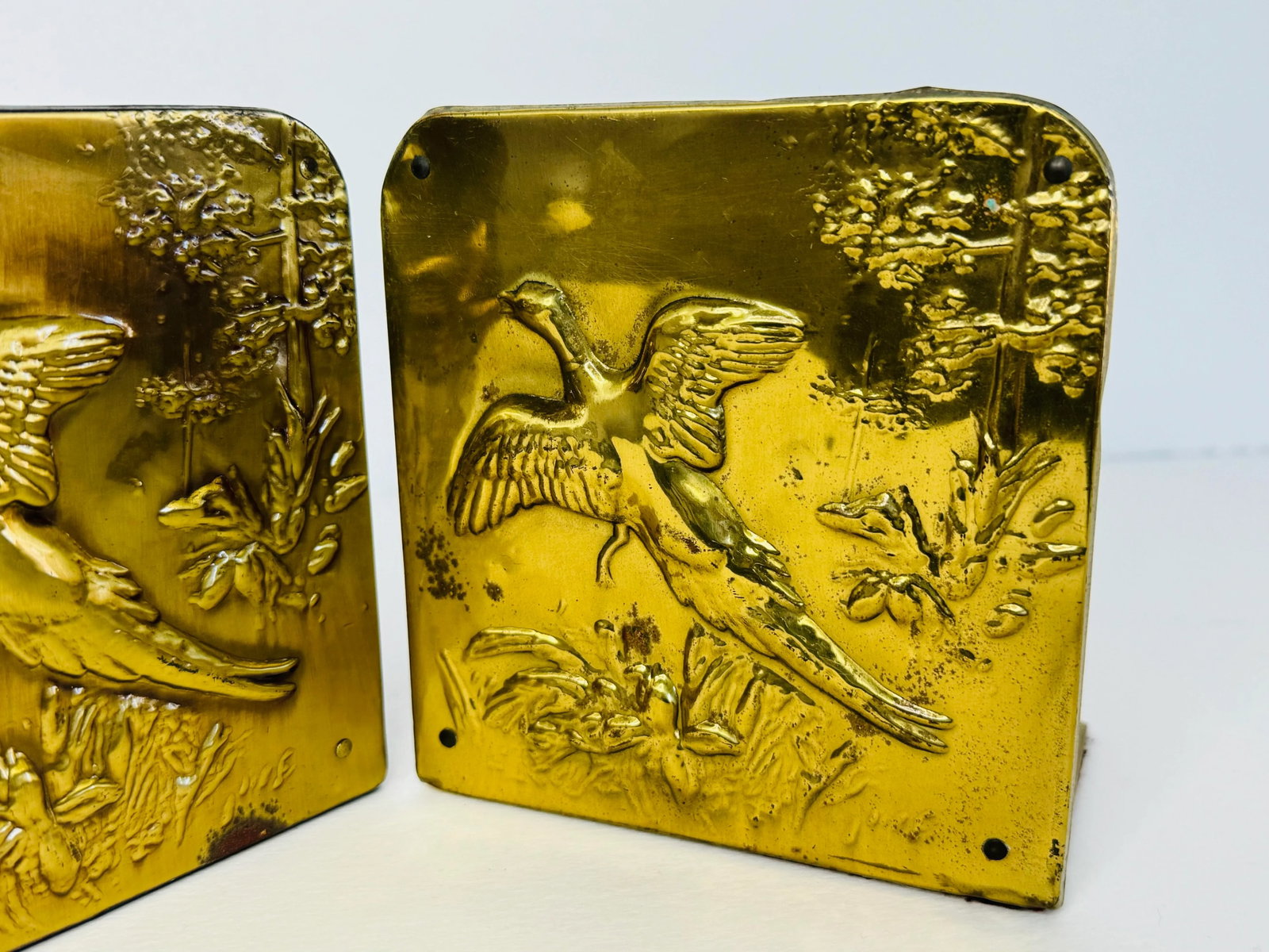 Vintage 1950s Brass Duck Bookends, a Pair - 6
