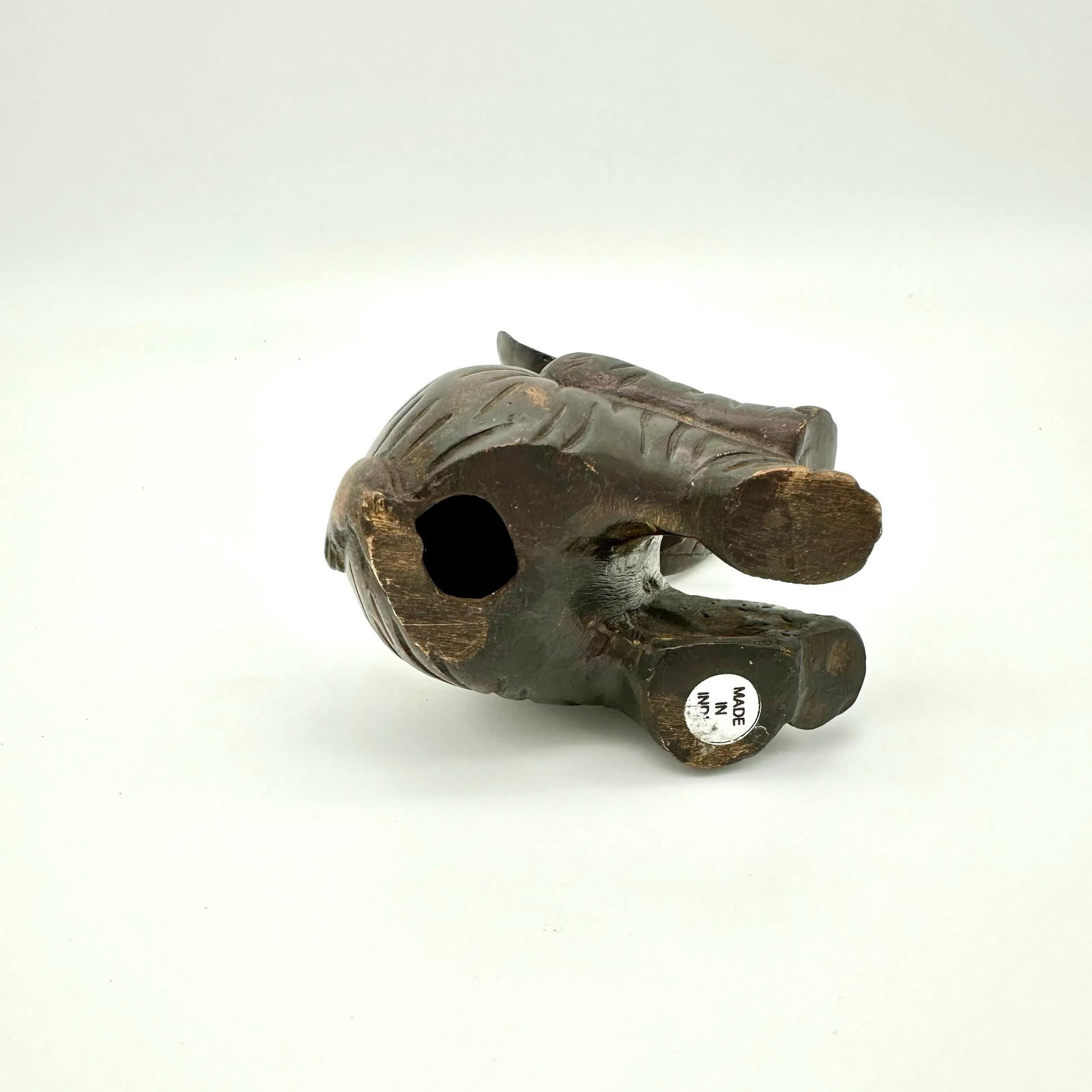 Vintage Bronze Sitting Elephant Figurine - 6