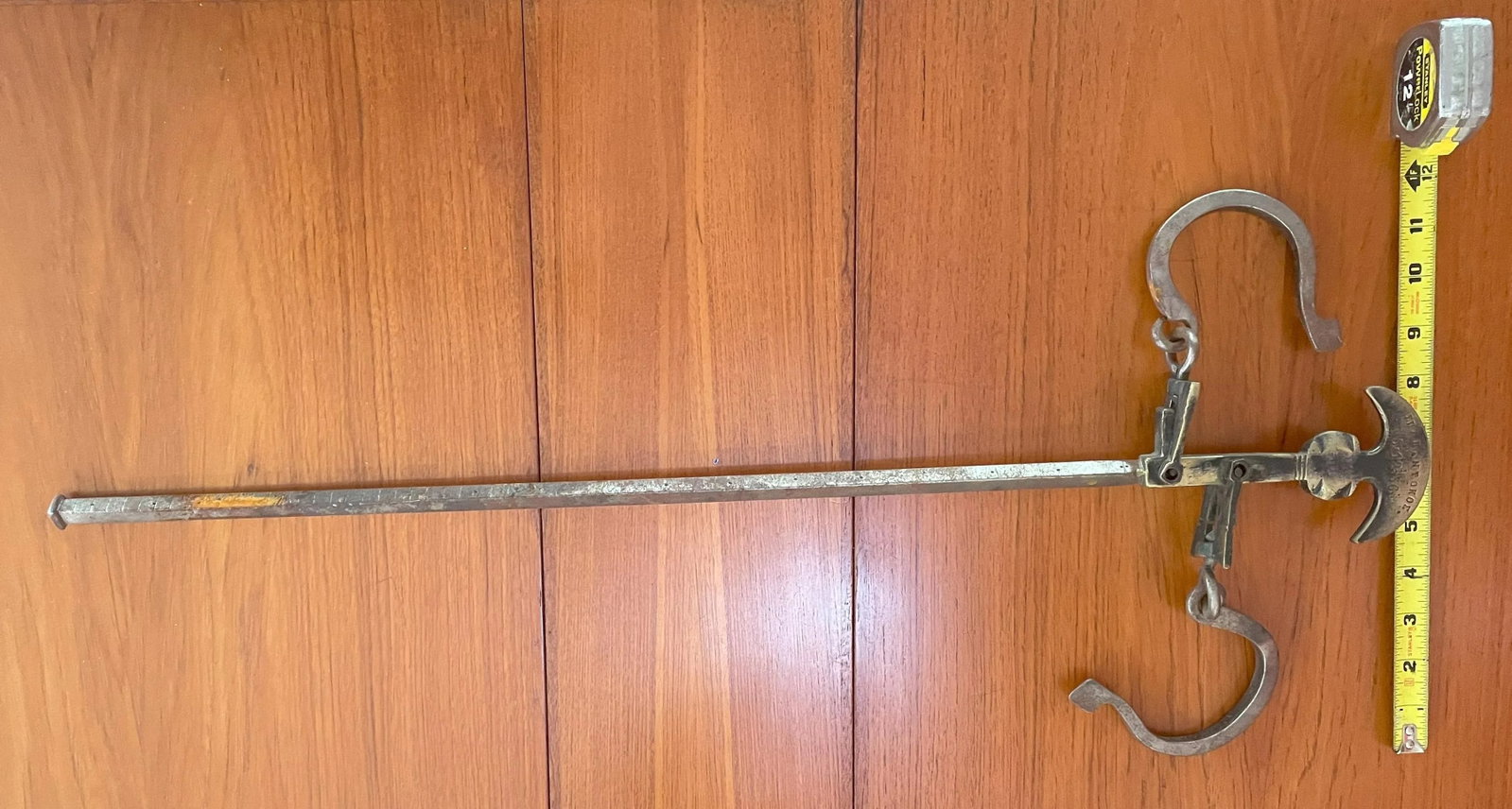 Antique Greek Decorative Butcher's Steelyard Weighing Instrument - 3
