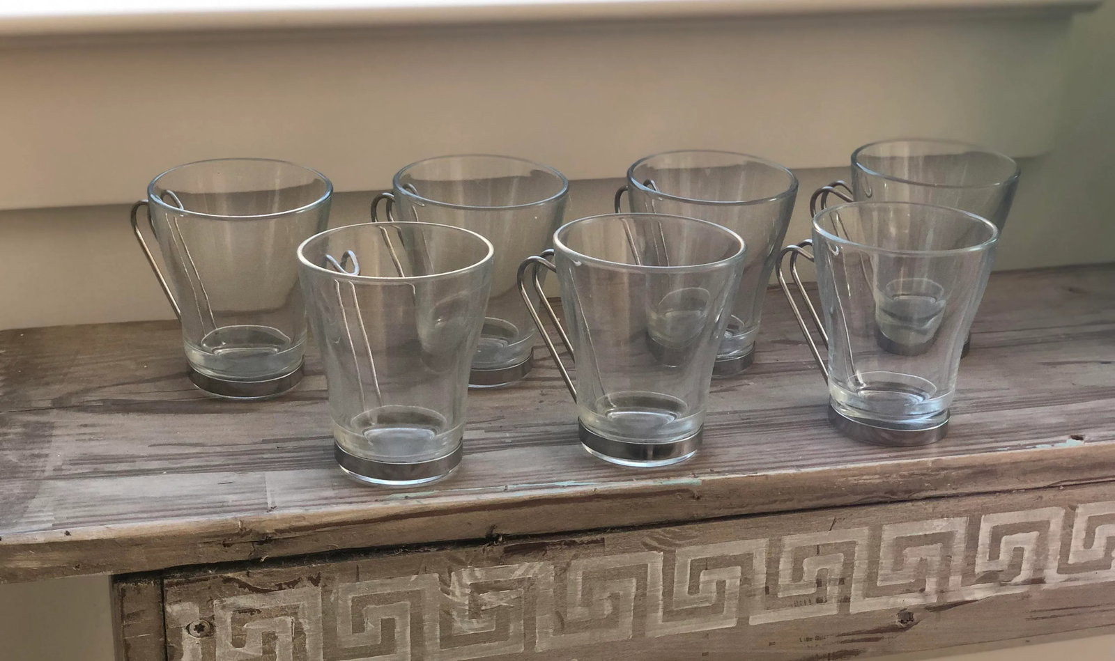 Vintage 1980s Italian Cappuccino Cups-Set of 7 - 2