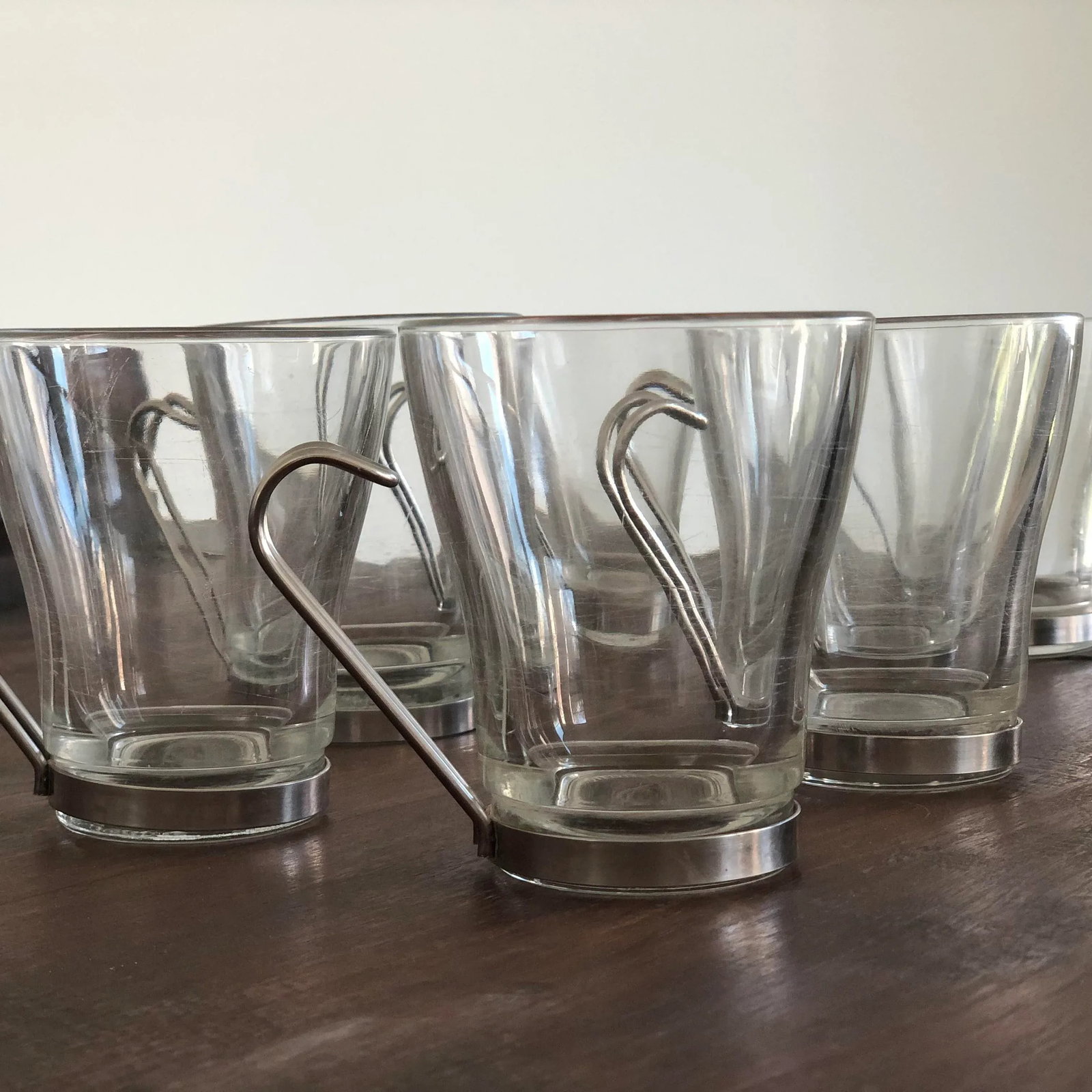 Vintage 1980s Italian Cappuccino Cups-Set of 7 - 4