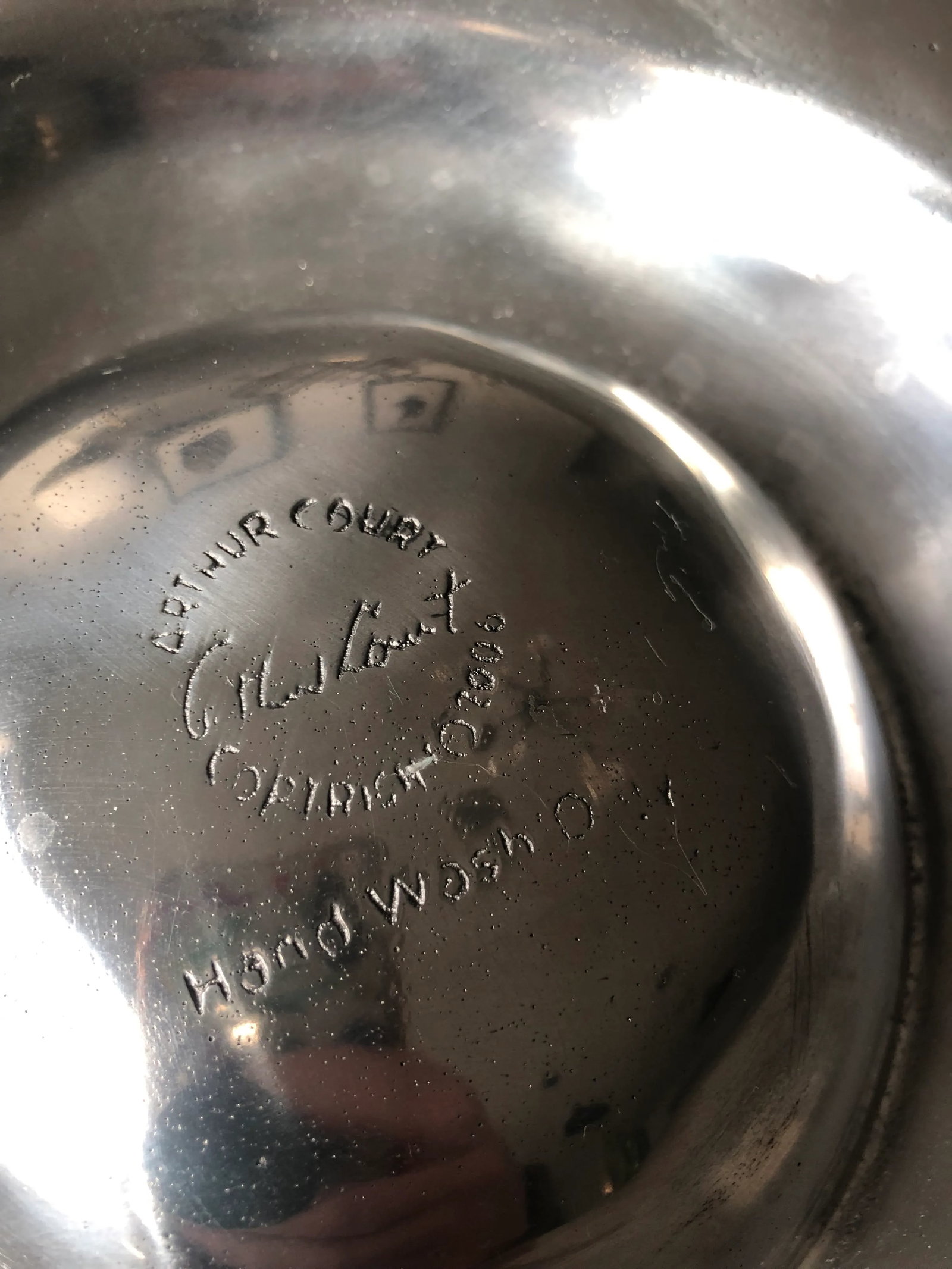 Arthur Court Aluminum Chip & Dip Dish-Dated 2006 - 10