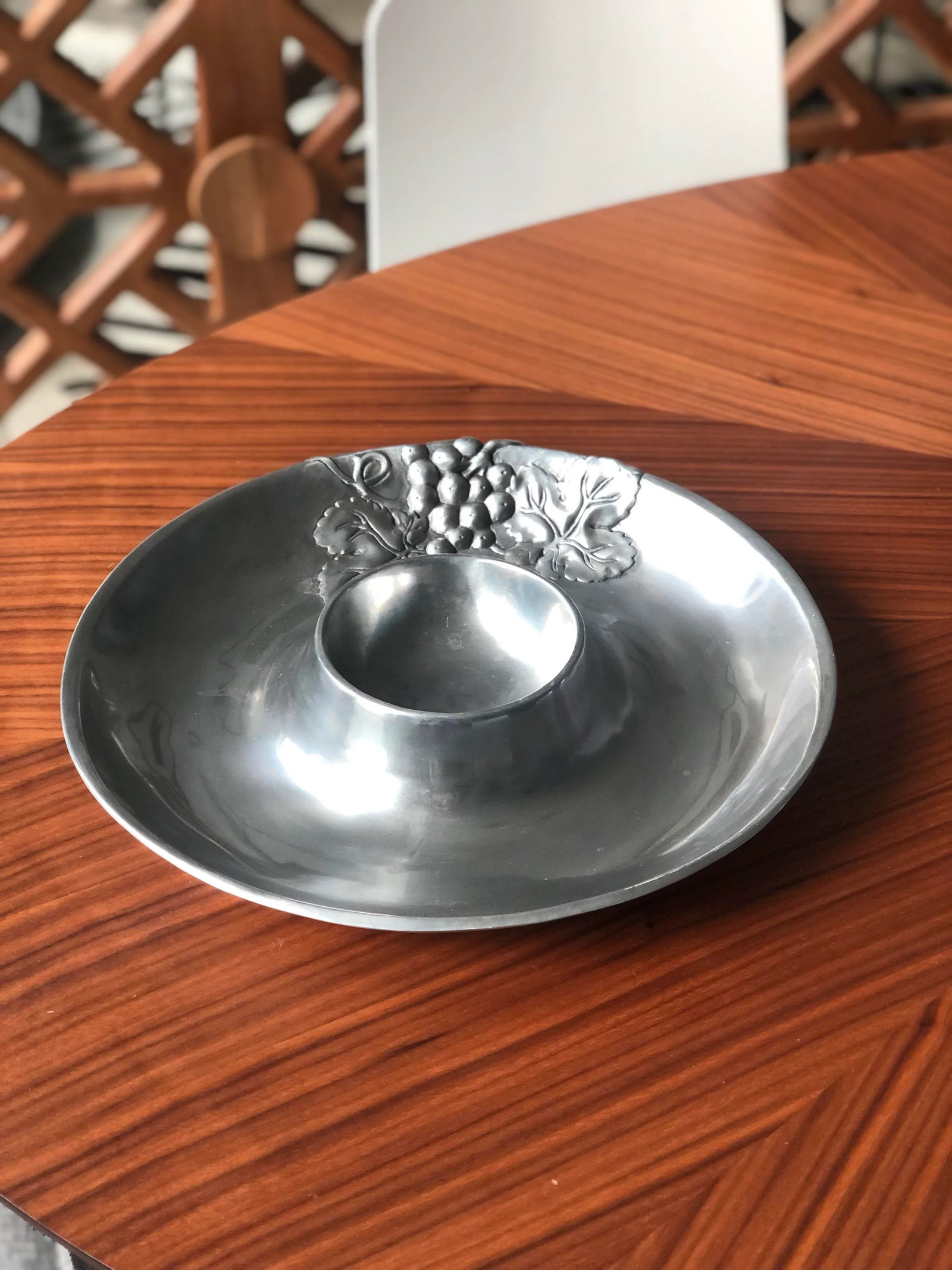 Arthur Court Aluminum Chip & Dip Dish-Dated 2006 - 3