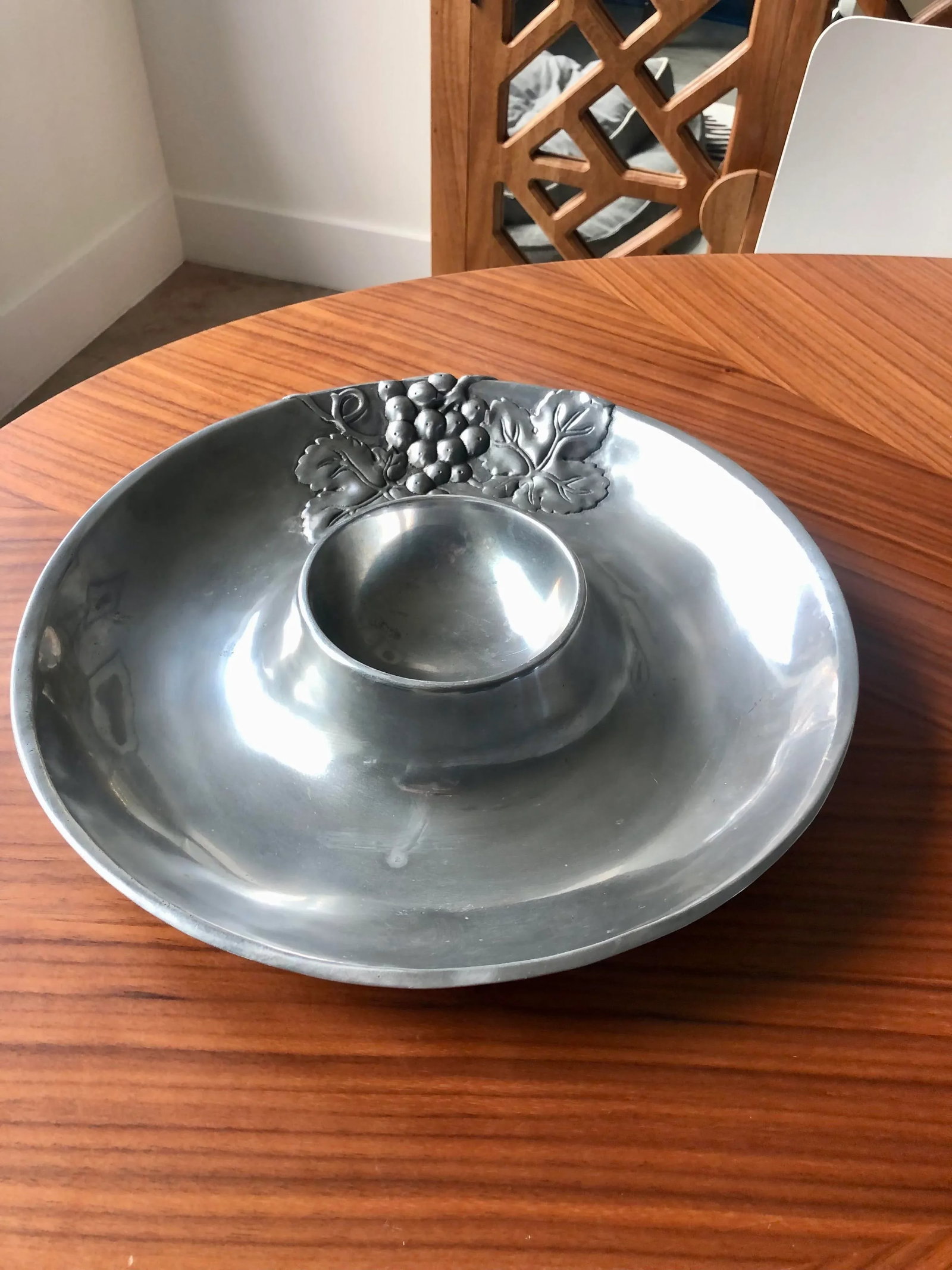 Arthur Court Aluminum Chip & Dip Dish-Dated 2006 - 5