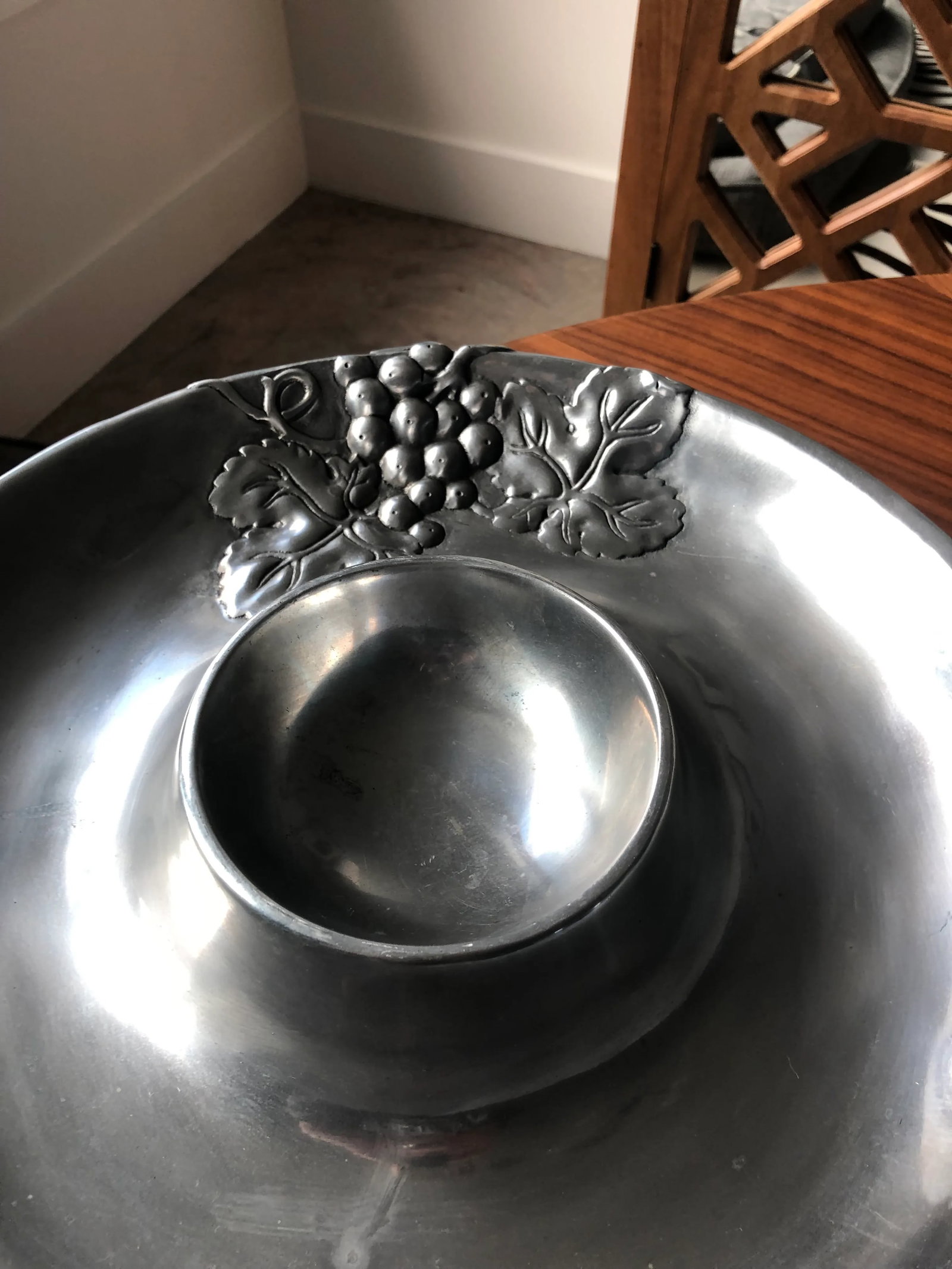 Arthur Court Aluminum Chip & Dip Dish-Dated 2006 - 6
