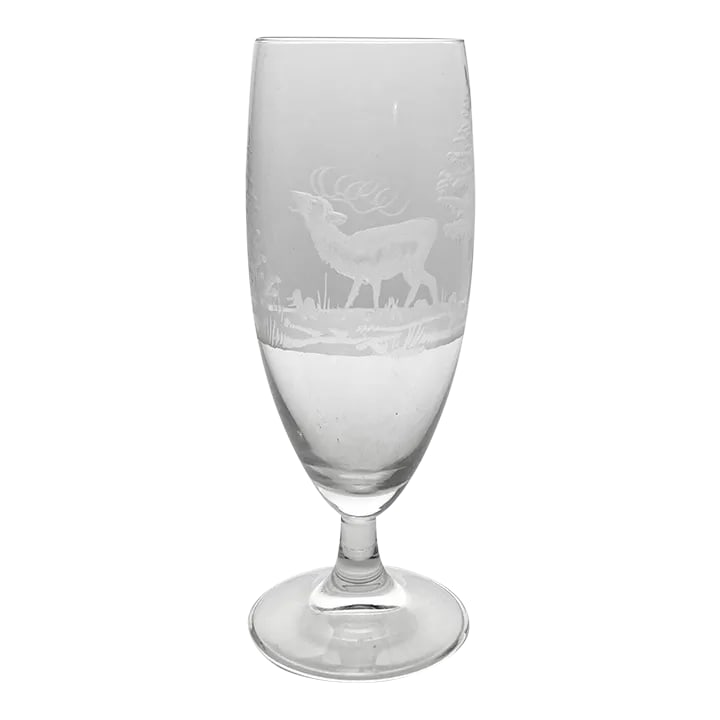 1980s Queen Lace "Americana-American" Single Crystal Iced Tea Glass: Queen Lace "Americana-American" Single Crystal Iced Tea Glass 8" 16oz. No chips, cracks, or fleabites. Height 8" Length (Opening) 2 5/8" Holds 16oz Circa 1980s Condition: Alterations: Original C