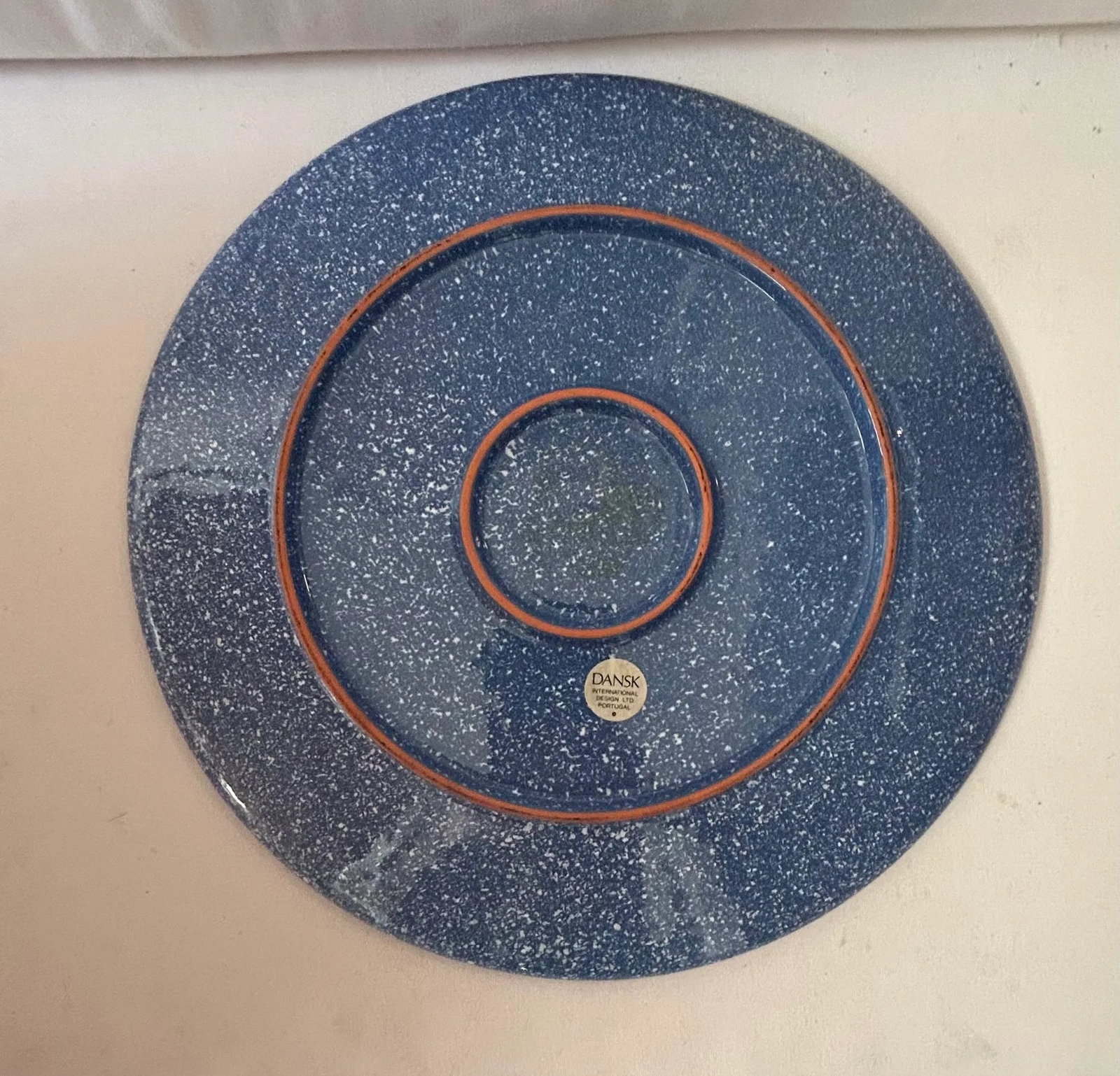 Vintage Dansk Blue Sponge-Ware Platter Serving Dishes and Pieces - 3