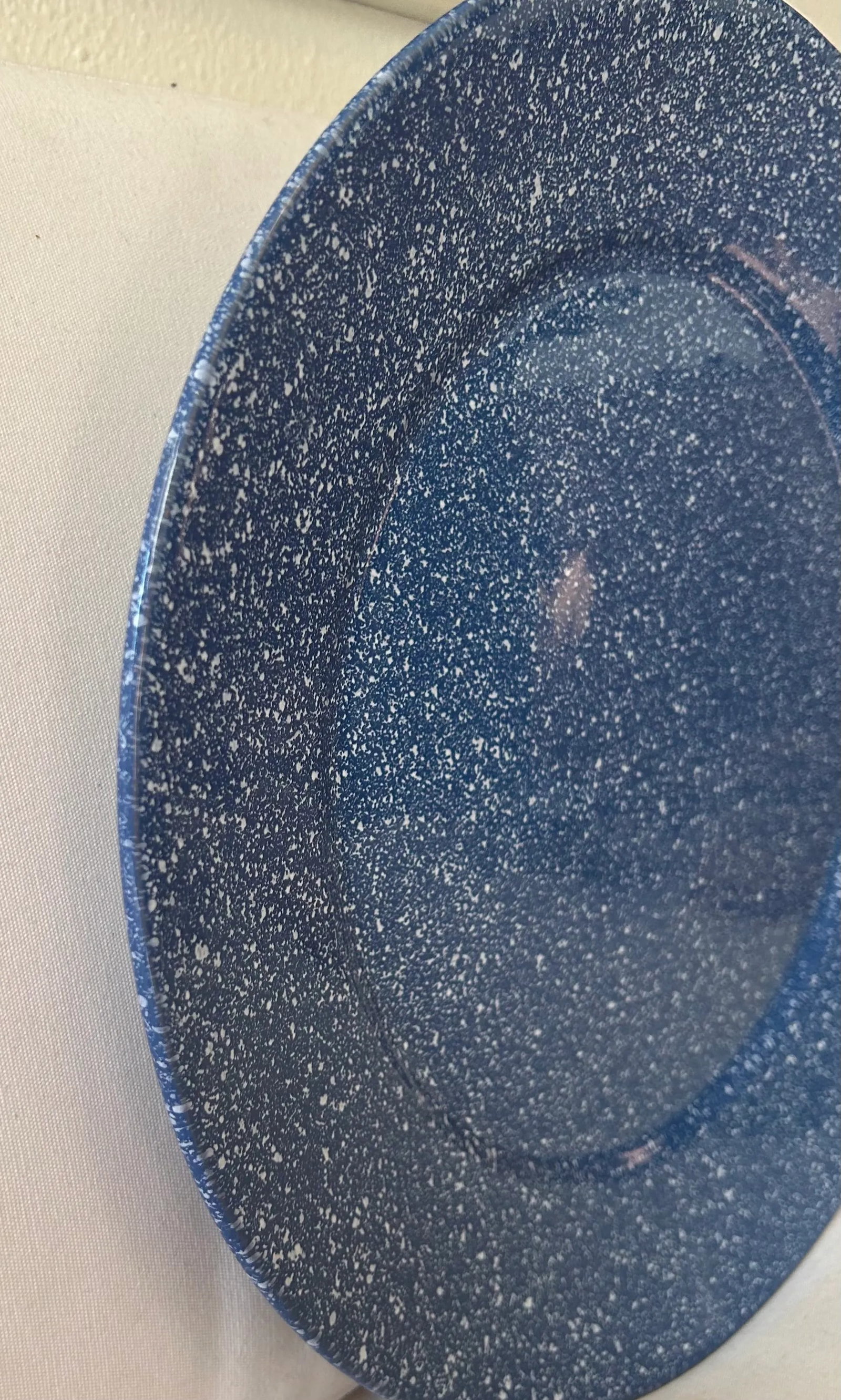 Vintage Dansk Blue Sponge-Ware Platter Serving Dishes and Pieces - 4