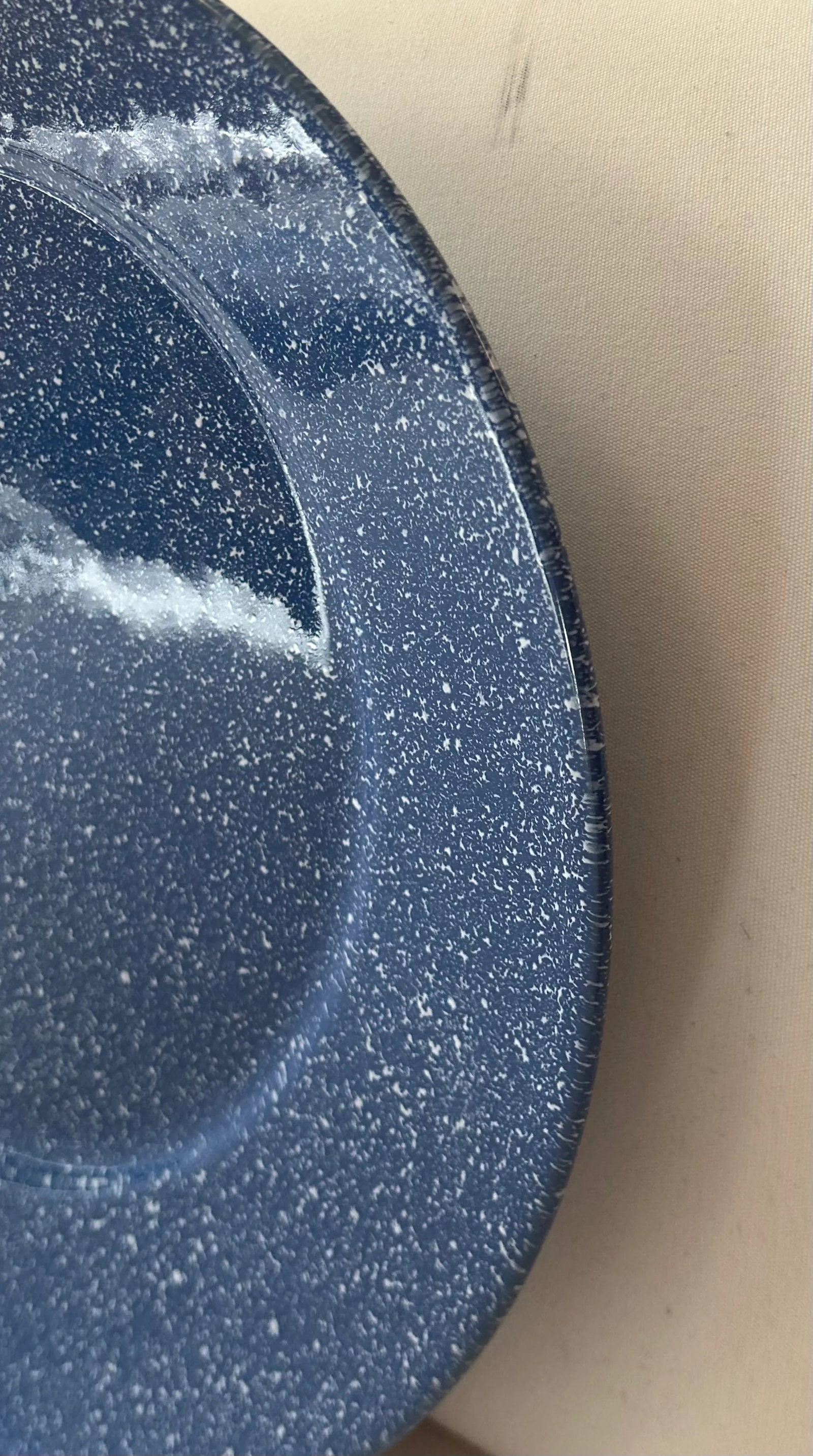 Vintage Dansk Blue Sponge-Ware Platter Serving Dishes and Pieces - 5