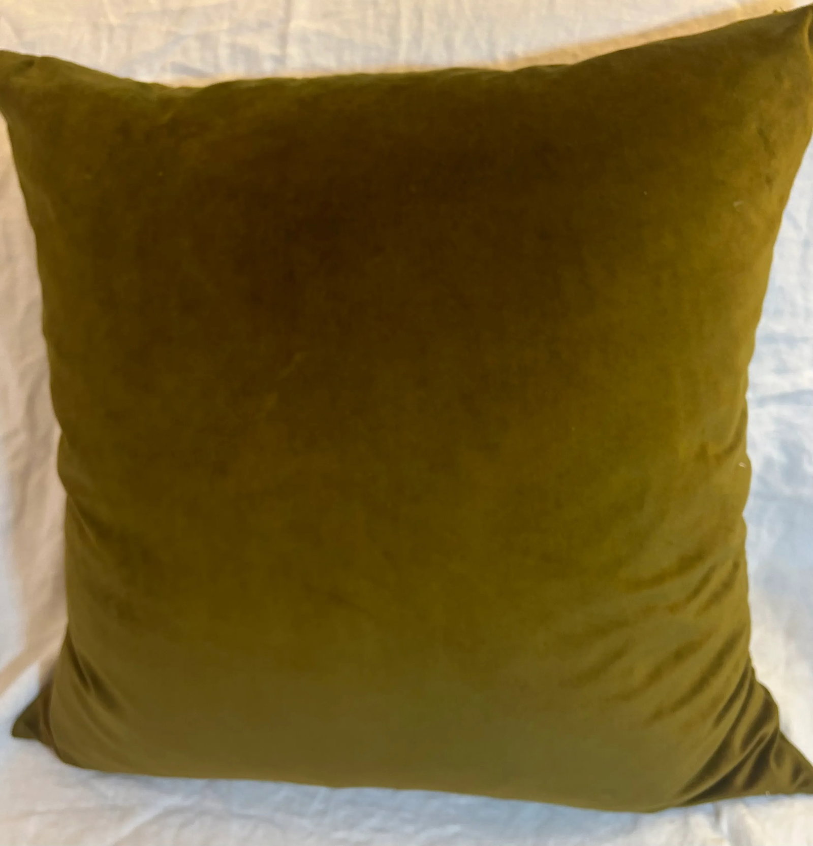 Olive Velvet Chevron Stitched Decorative Pillow - 5