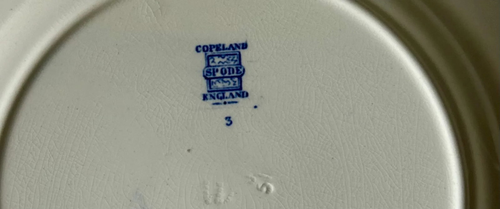 Vintage Spode Blue and White Fruit and Floral Basket Weave Ceramic Plates- Set of 3 - 6