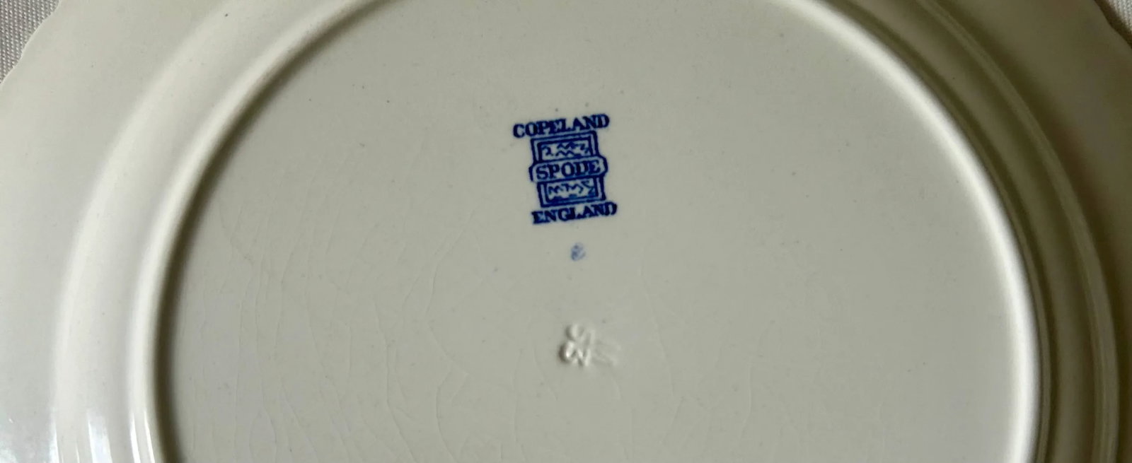 Vintage Spode Blue and White Fruit and Floral Basket Weave Ceramic Plates- Set of 3 - 8