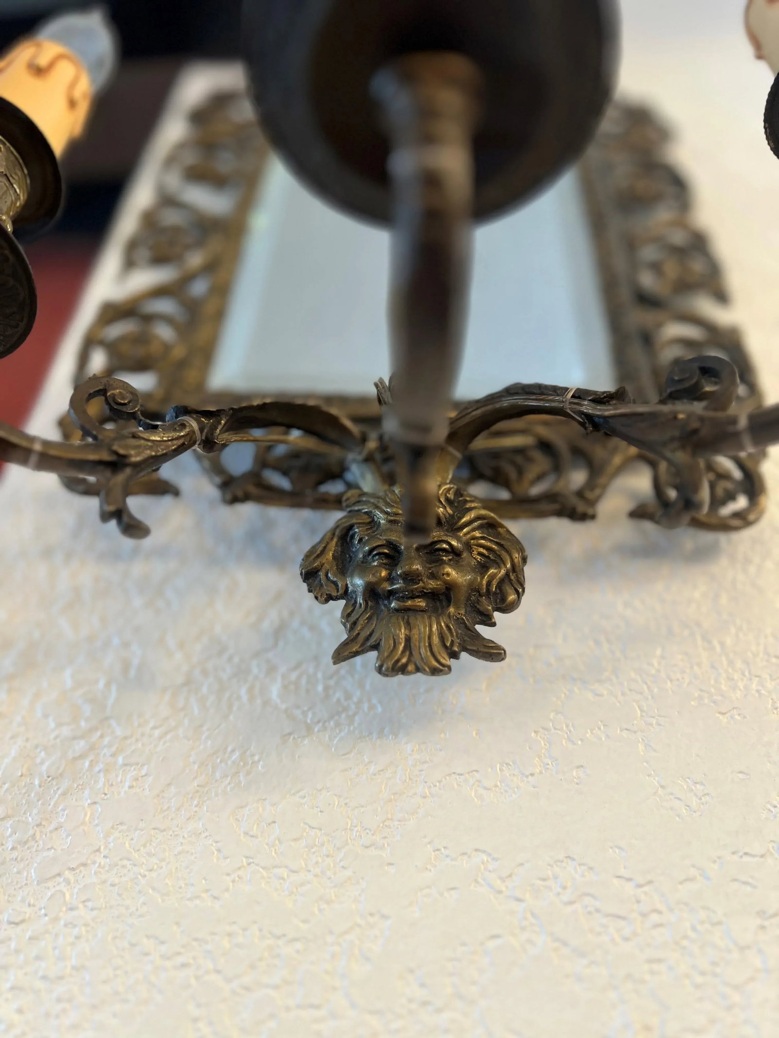 Pair of Late 19th Century American Gilt Bronze & Beveled Mirror Wall Sconces - 7