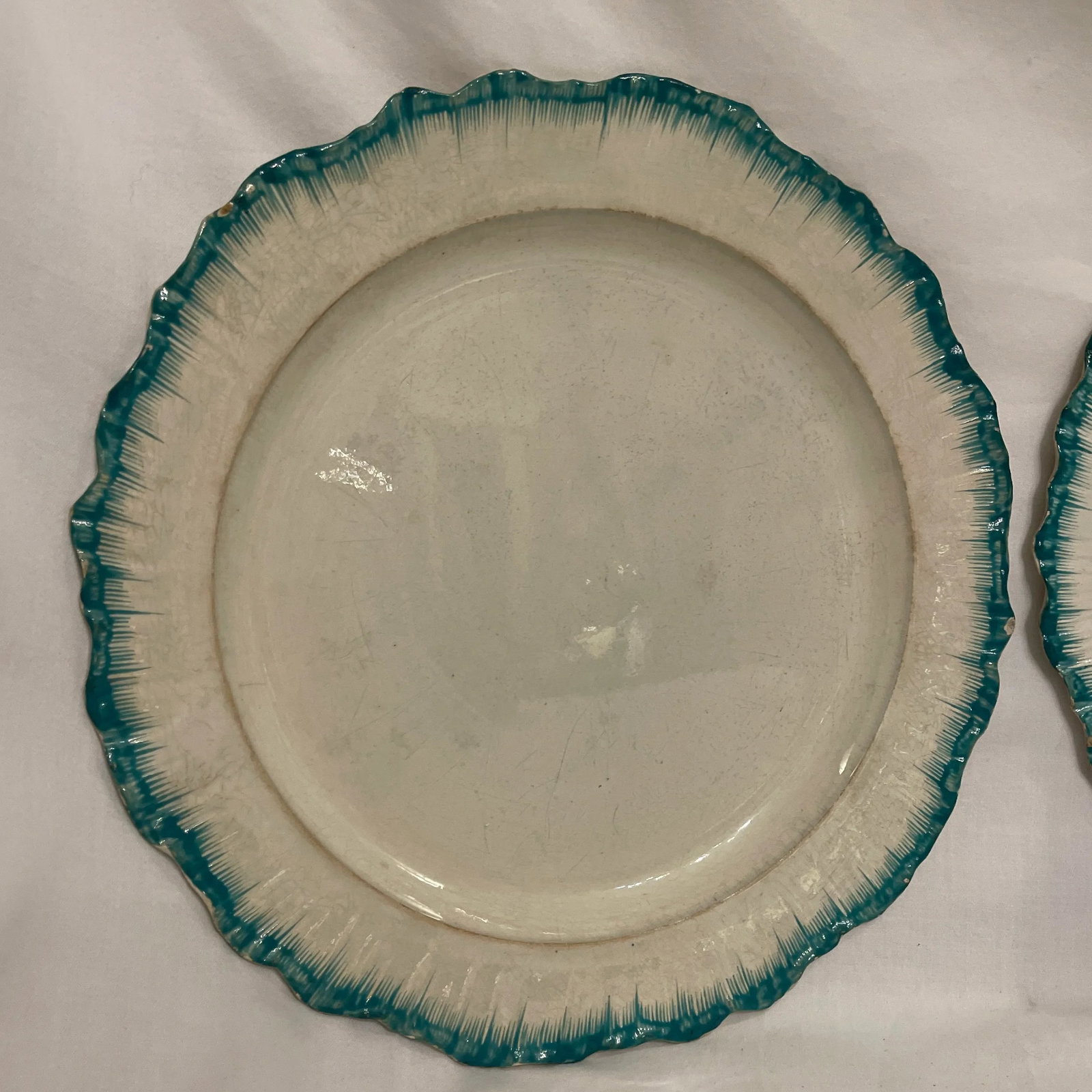 Pair 1780s Wedgwood Shell Edge Plates - 2