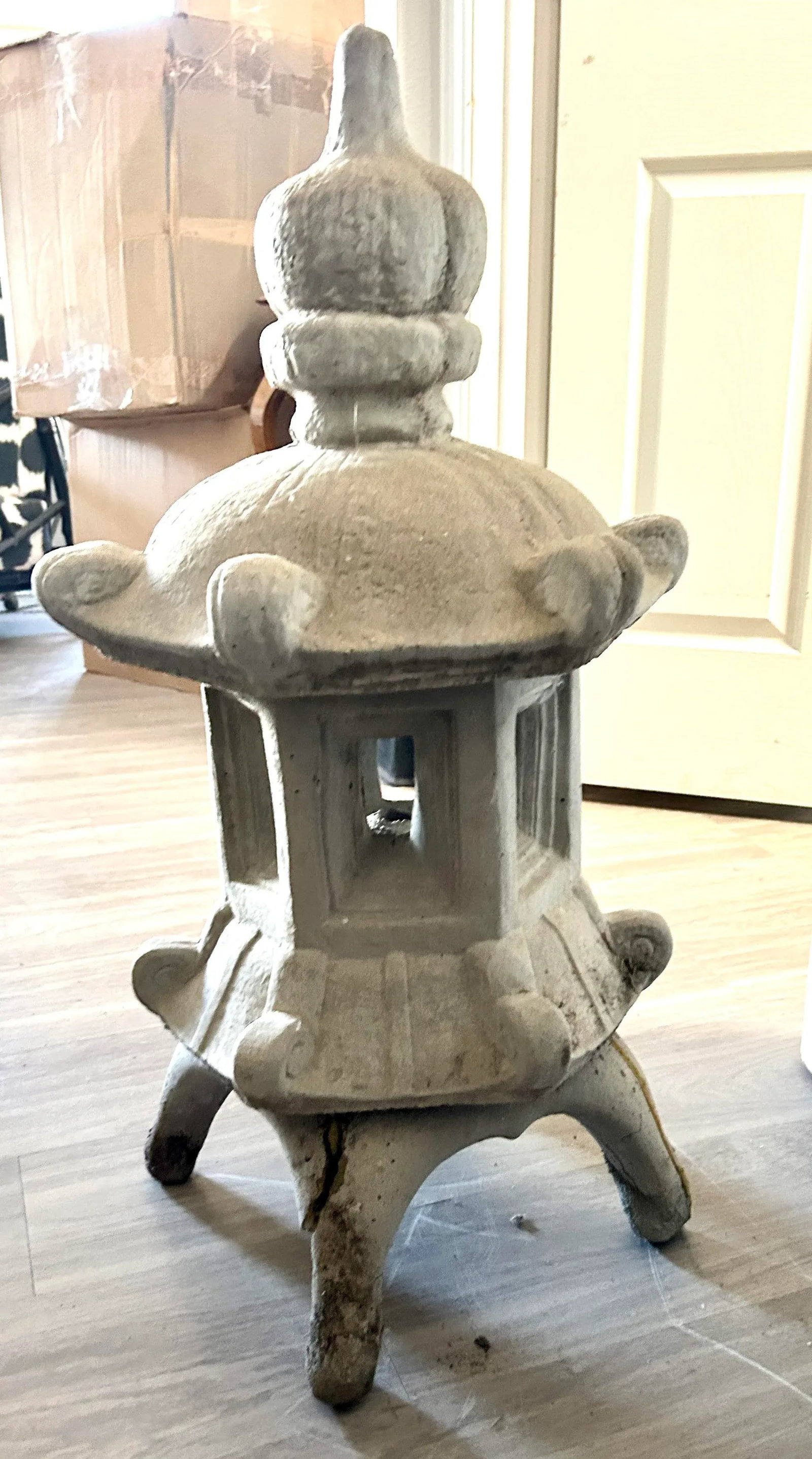 1990s Japanese Pagoda Cast Concrete Garden Lantern - 4