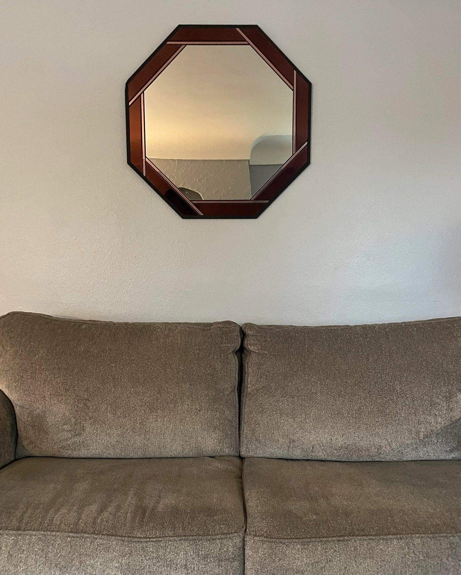 Large Late 20th Century Octagonal Stained Glass Wall Mirror - 4