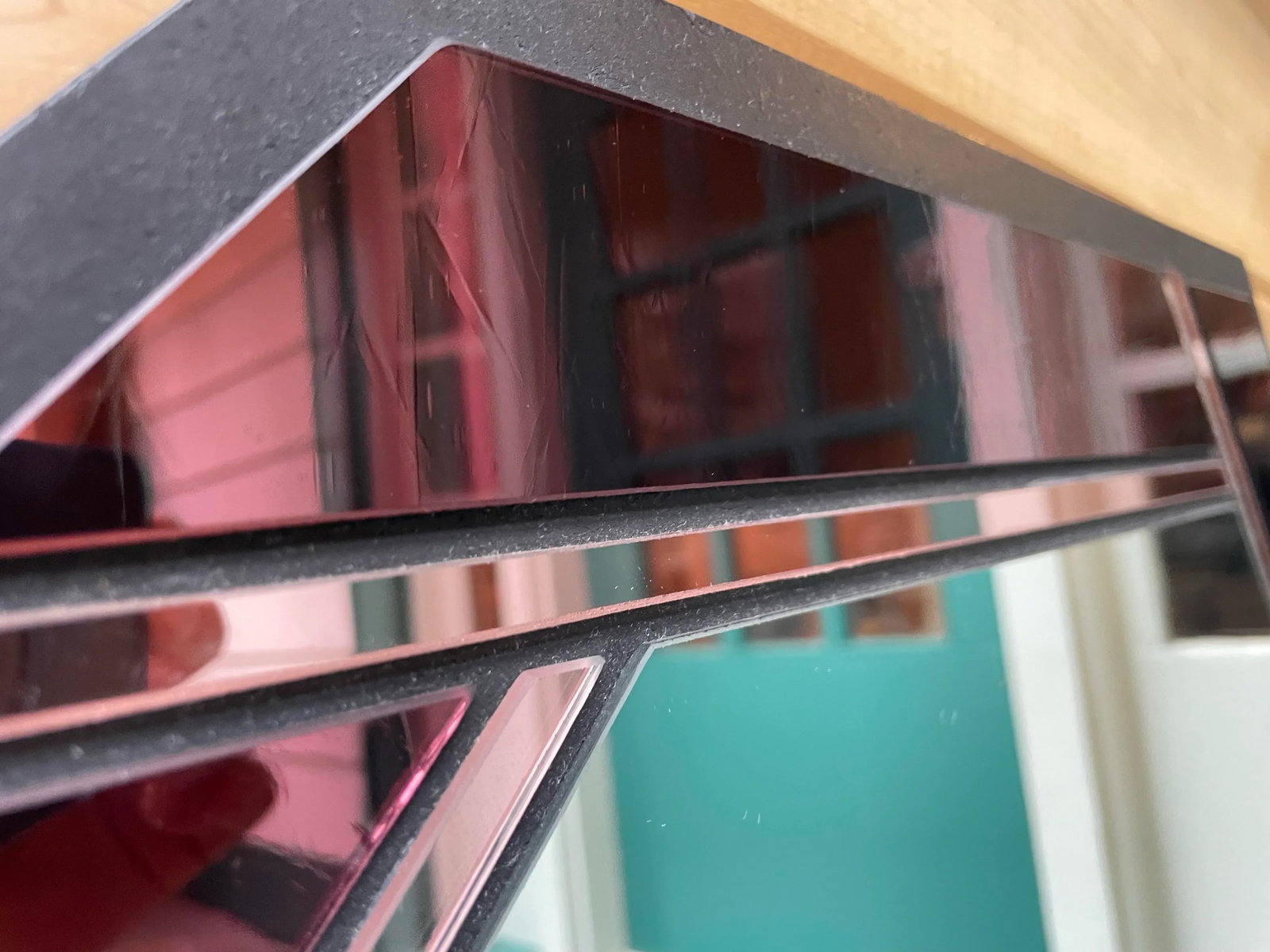 Large Late 20th Century Octagonal Stained Glass Wall Mirror - 5