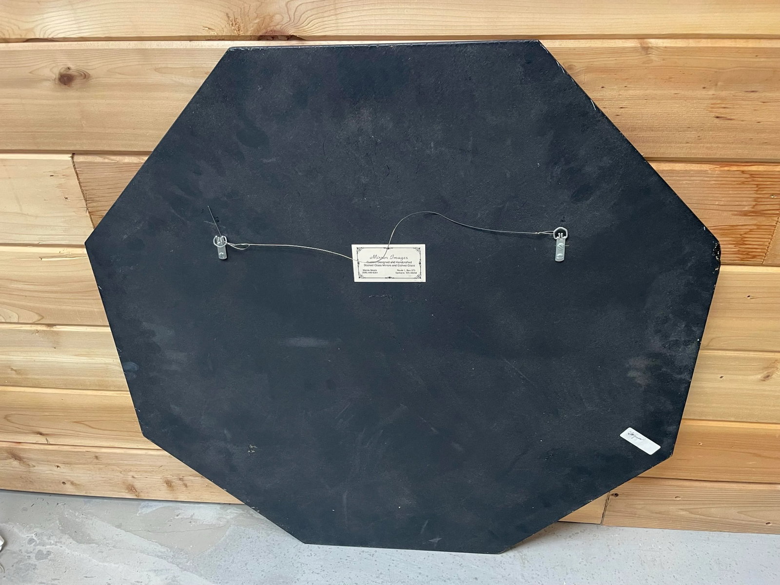 Large Late 20th Century Octagonal Stained Glass Wall Mirror - 7