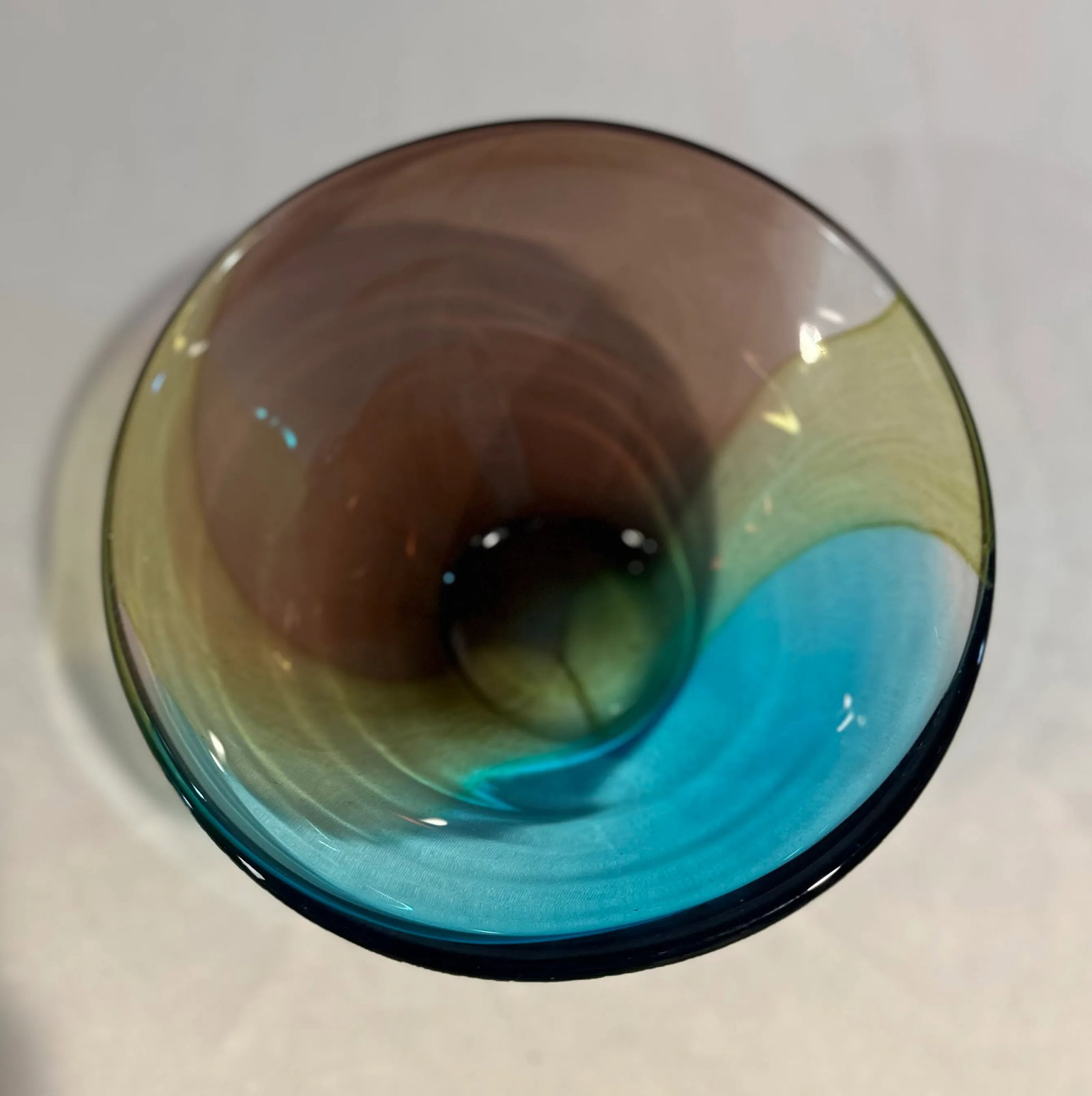 Vintage Murano Large Tri-Color Decorative Bowl - 3
