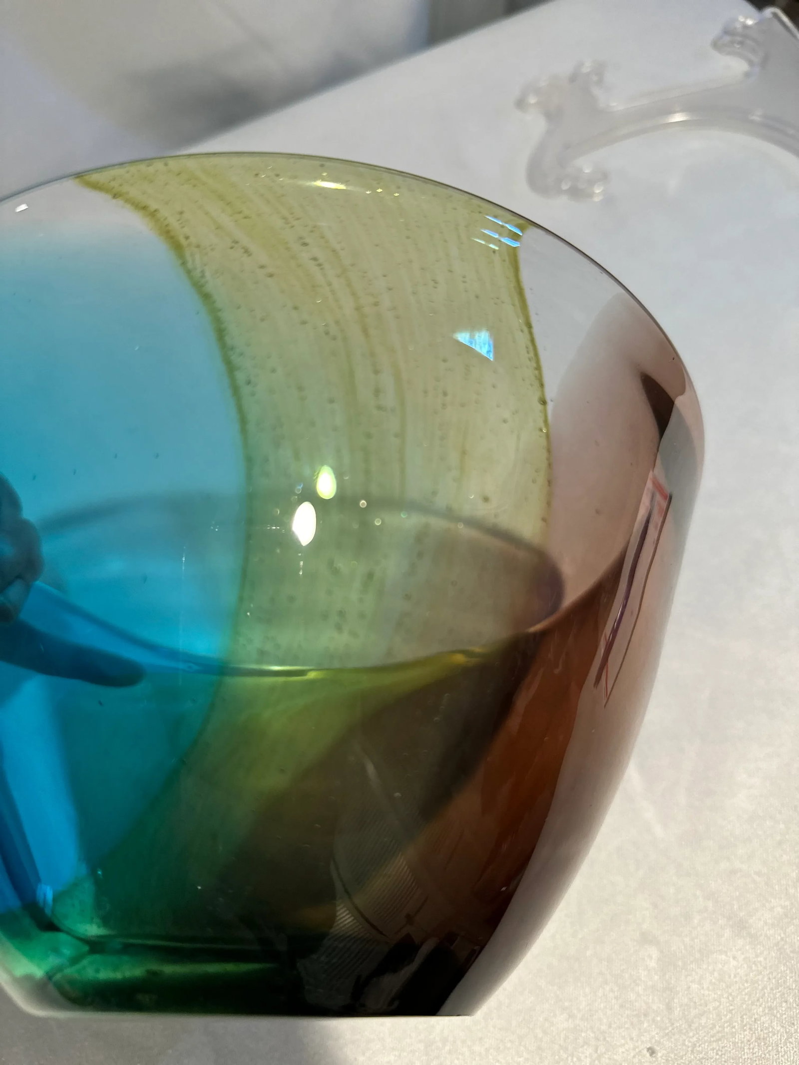 Vintage Murano Large Tri-Color Decorative Bowl - 5