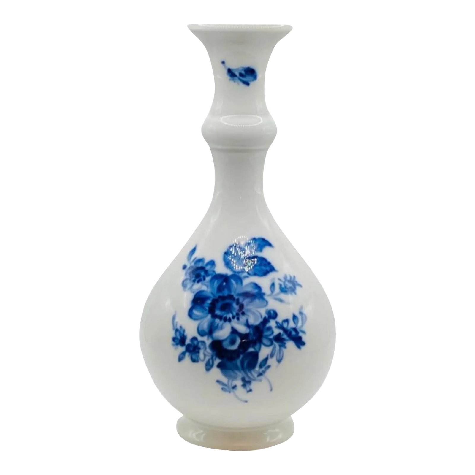 Antique Meissen Porcelain Blue & White Floral Insect Vase Blue Crossed Sword: Antique Meissen Porcelain 7" Blue & White Floral Insect Vase Blue Crossed Sword. This is a very rare Antique Meissen Vase. Very good overall preowned condition. Vase measuring app 3.5"L x 3.5"W x 7"H.
