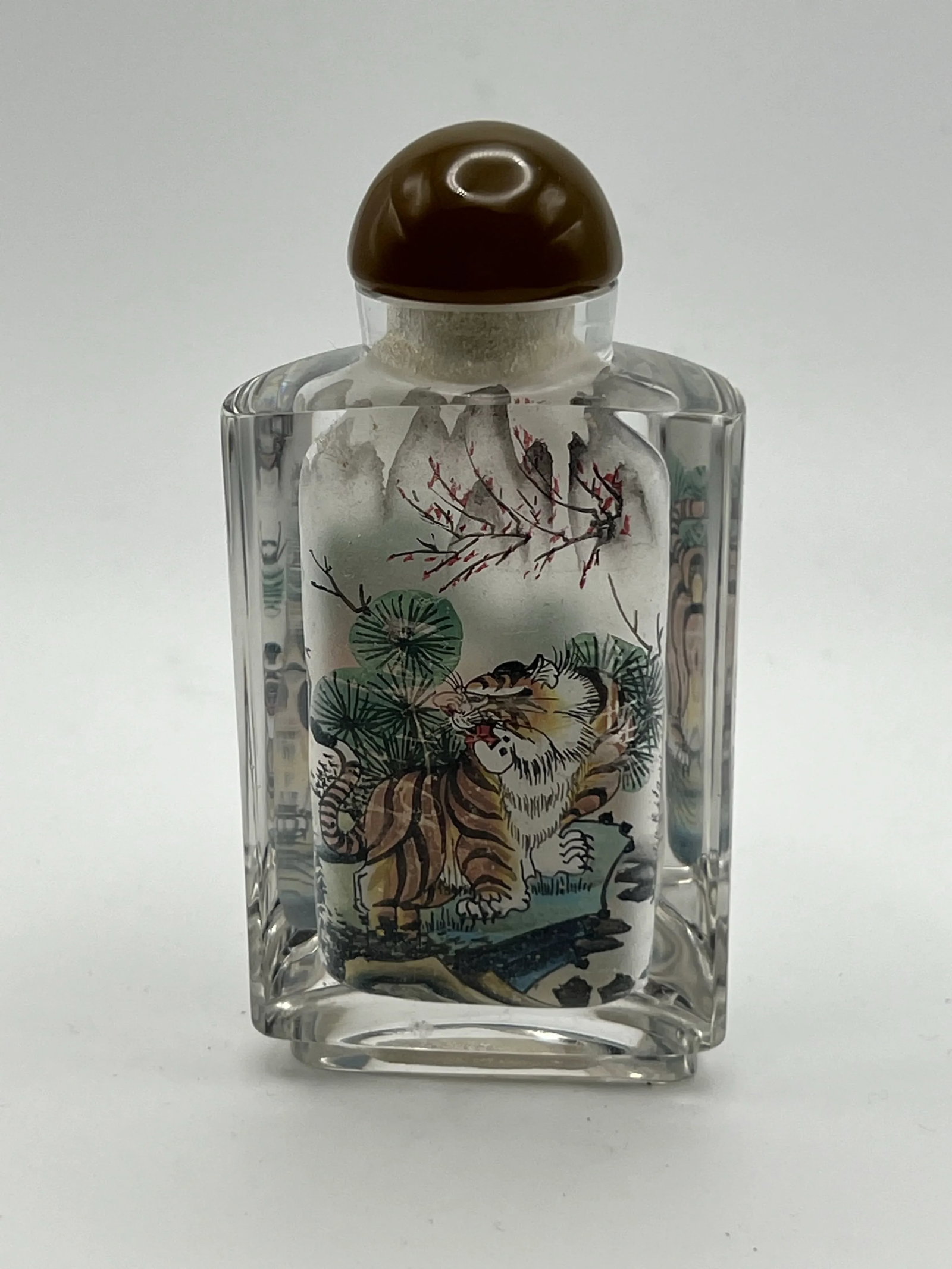 Inside Painting Snuff Bottle With Tigers - 4