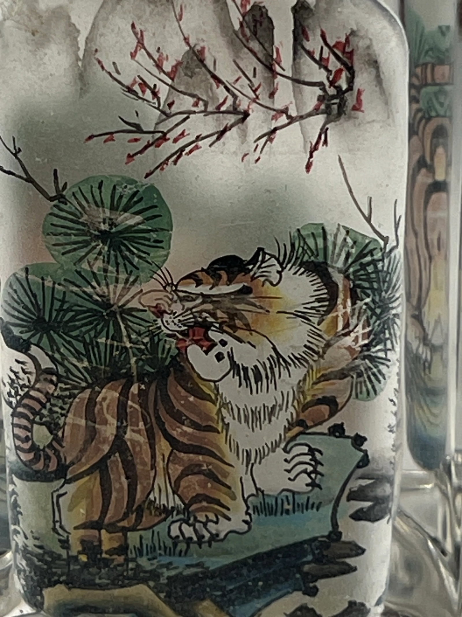 Inside Painting Snuff Bottle With Tigers - 7