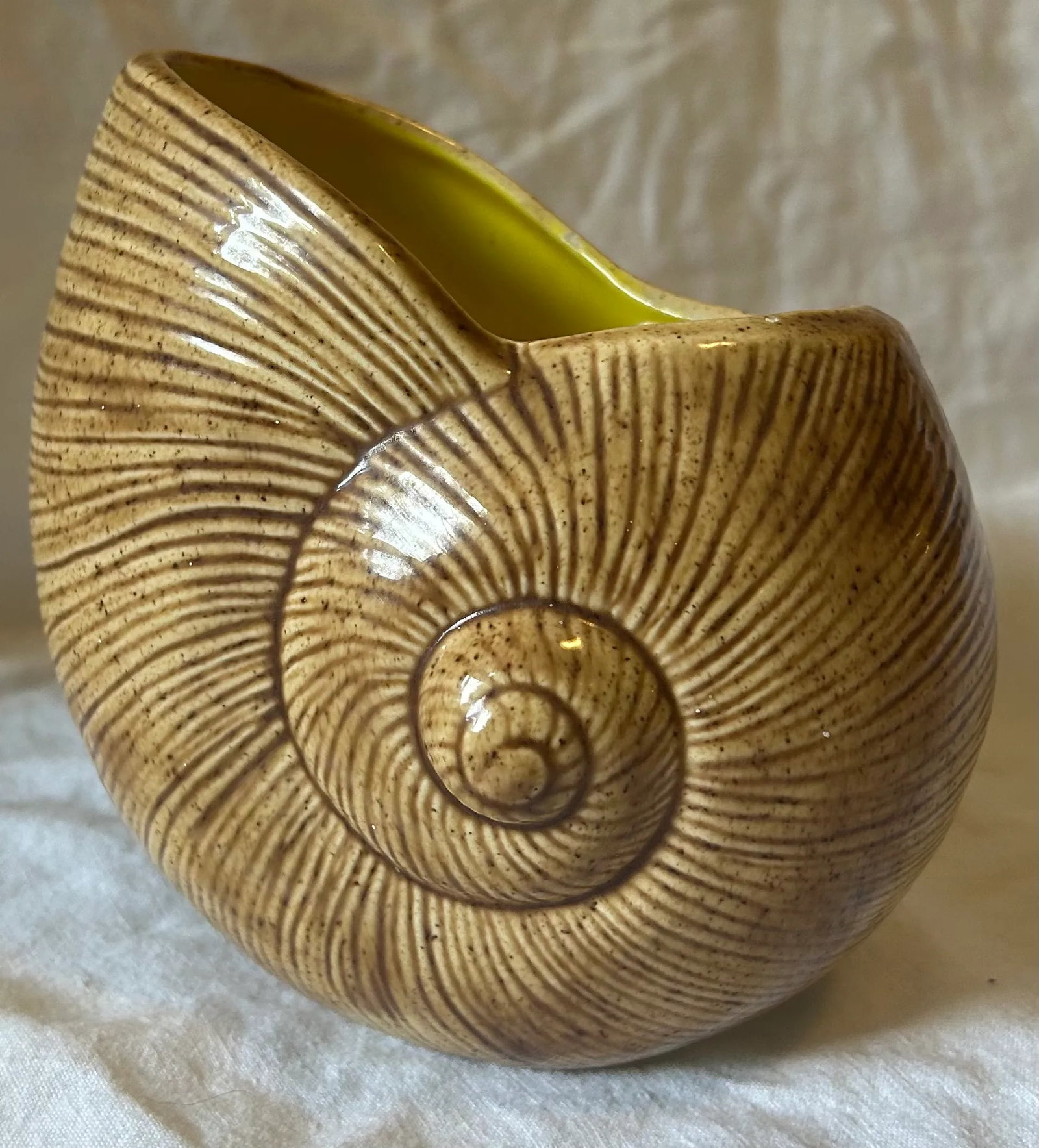 California Coastal Chic Ceramic Seashell Planter, Signed by the Artist - 10