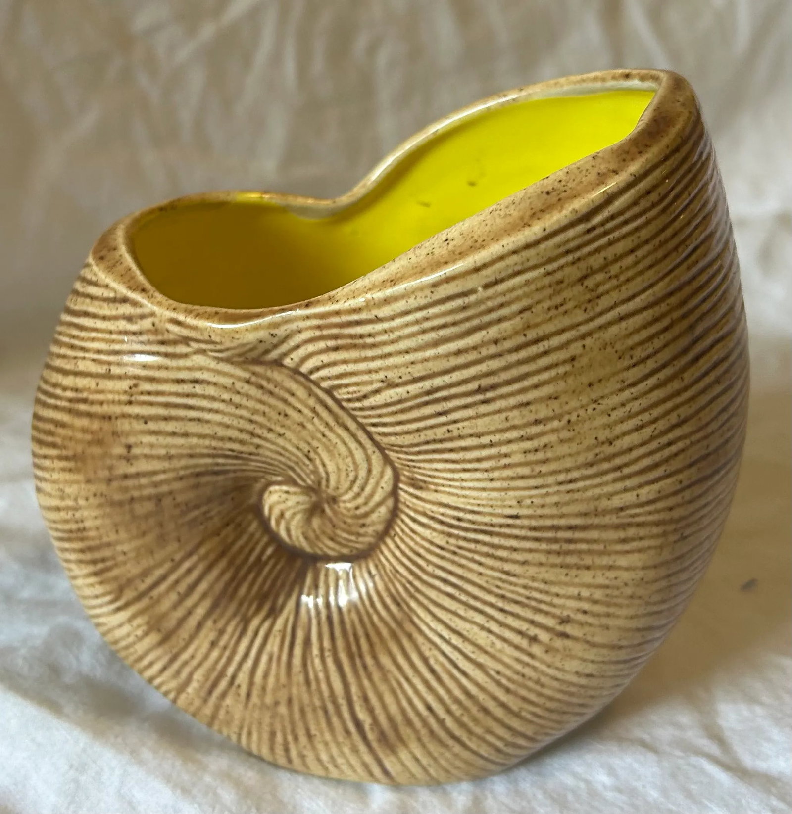 California Coastal Chic Ceramic Seashell Planter, Signed by the Artist - 5