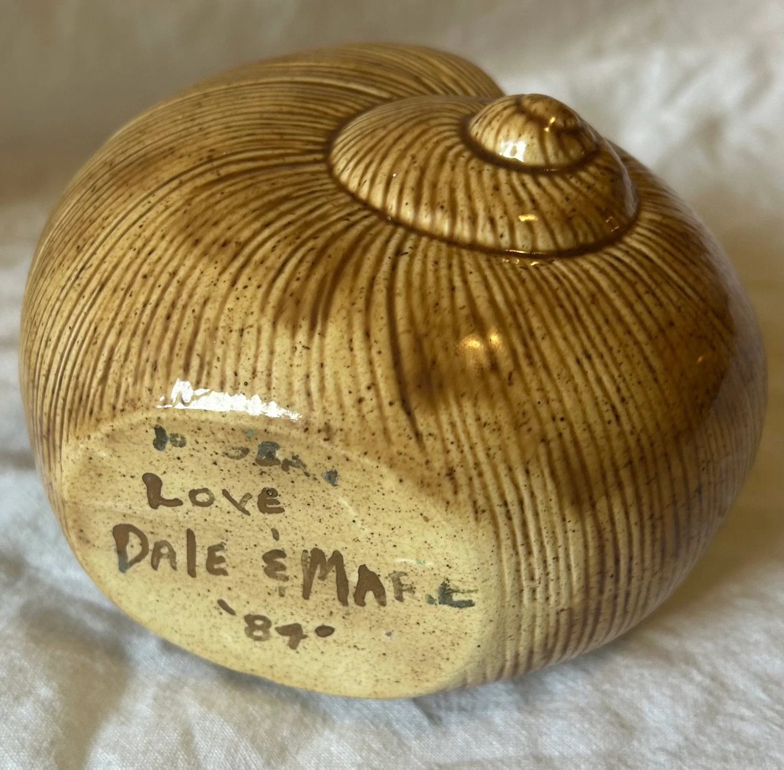 California Coastal Chic Ceramic Seashell Planter, Signed by the Artist - 9