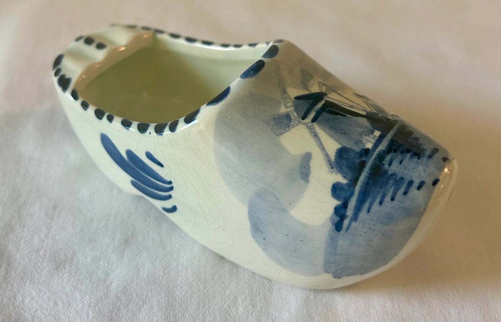 Mid 20th Century Delft Hand Painted Blue and White Ceramic Mini Clogs, Set of Two - 5