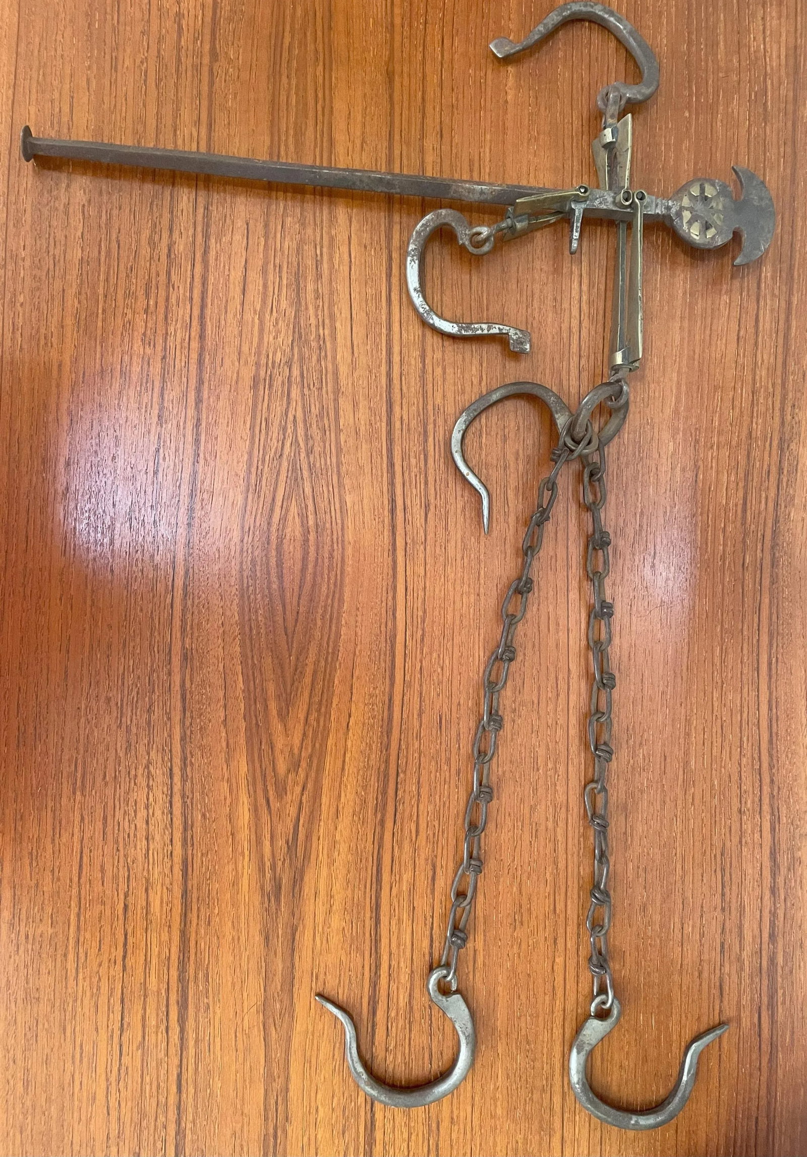 Antique Greek Decorative Butcher's Steelyard Weighing Instrument - 5