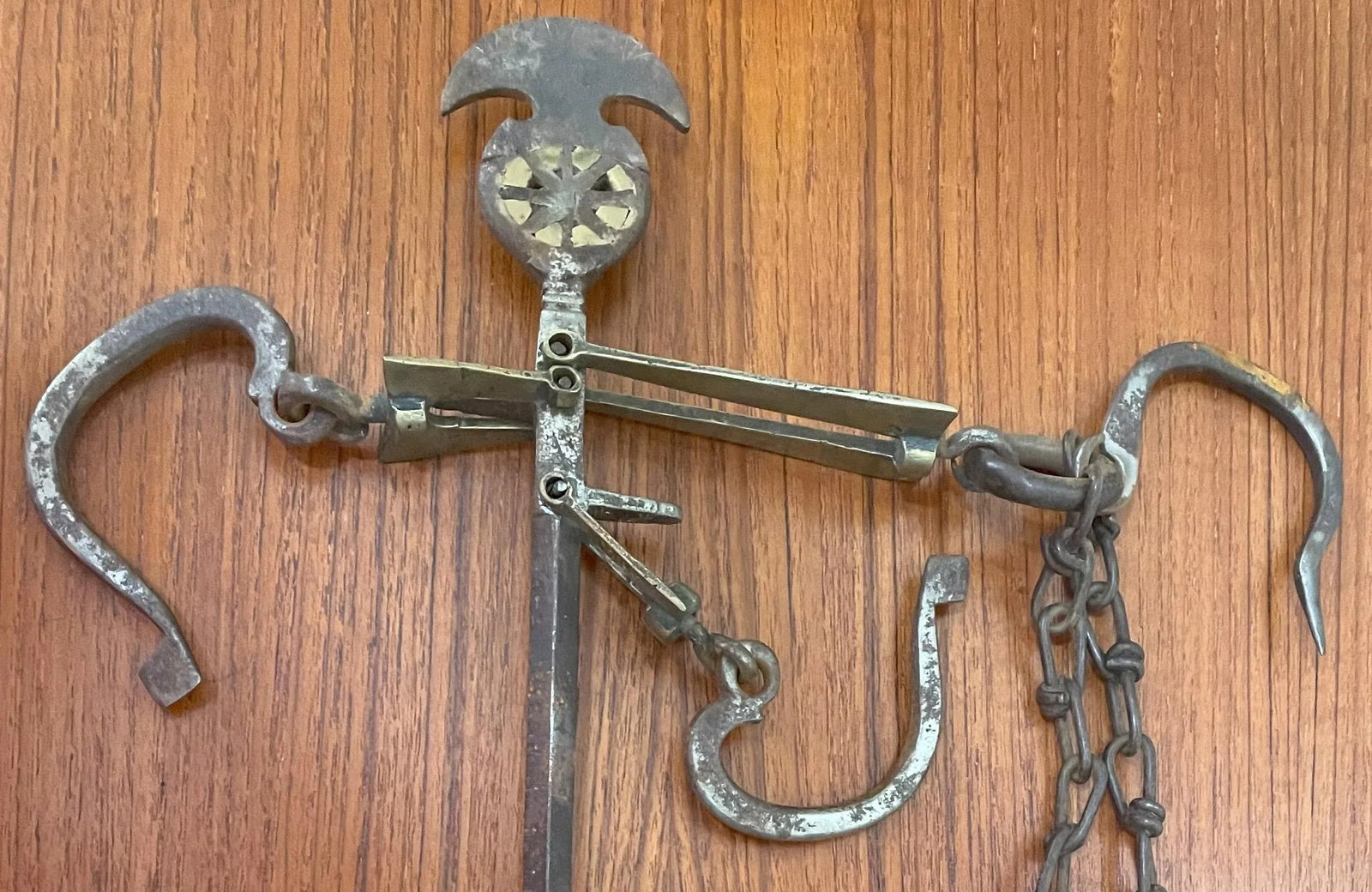 Antique Greek Decorative Butcher's Steelyard Weighing Instrument - 6