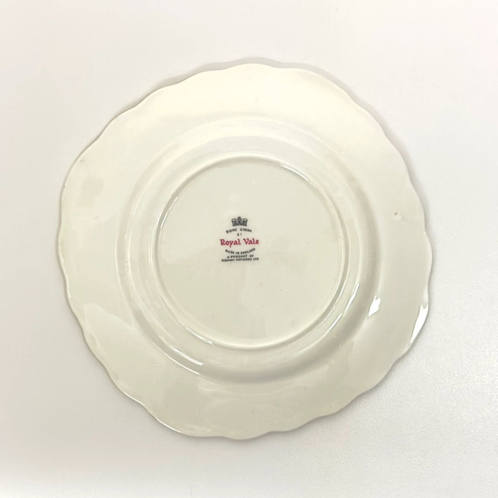 Mid 20th Century Bone China Petite Bread Plates With Rose Motif by Ridgway Potteries, England - Set - 6