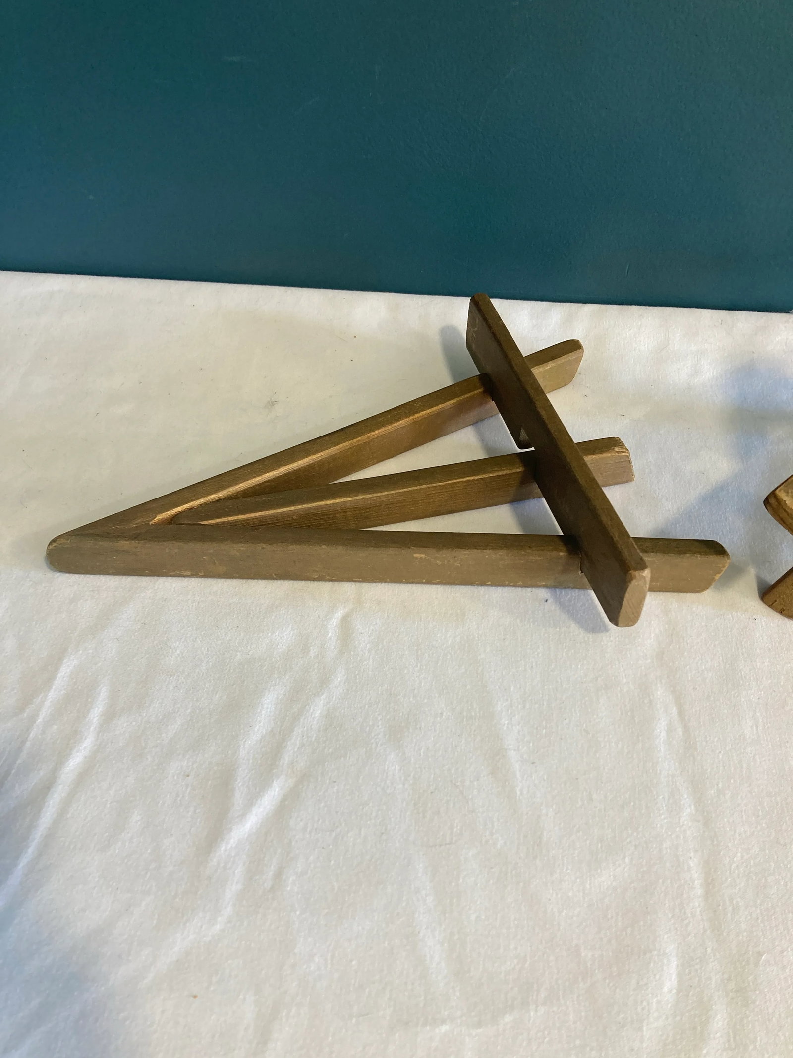 Vintage Gold Painted Wood Table Easels, a Pair - 6