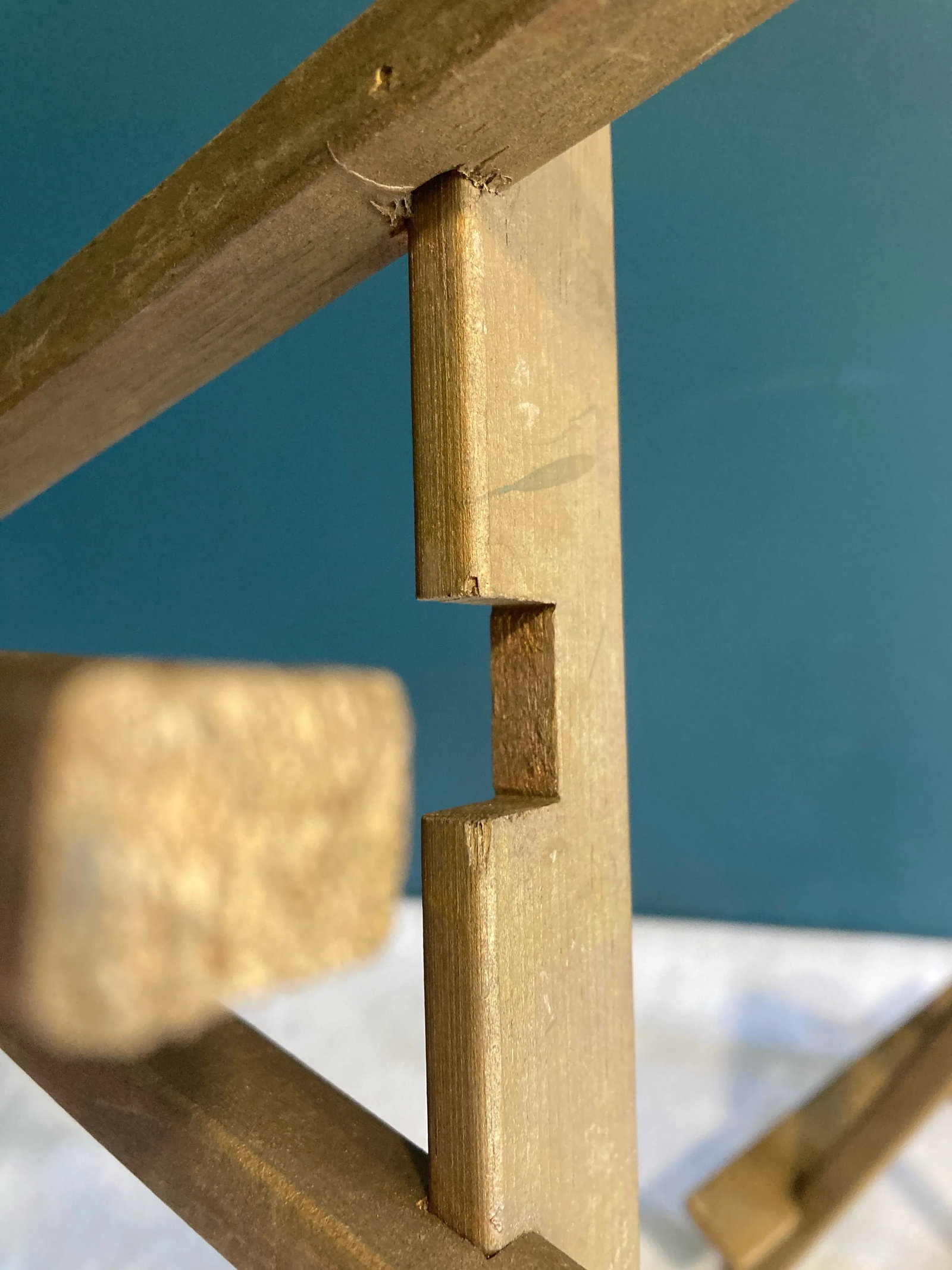 Vintage Gold Painted Wood Table Easels, a Pair - 7