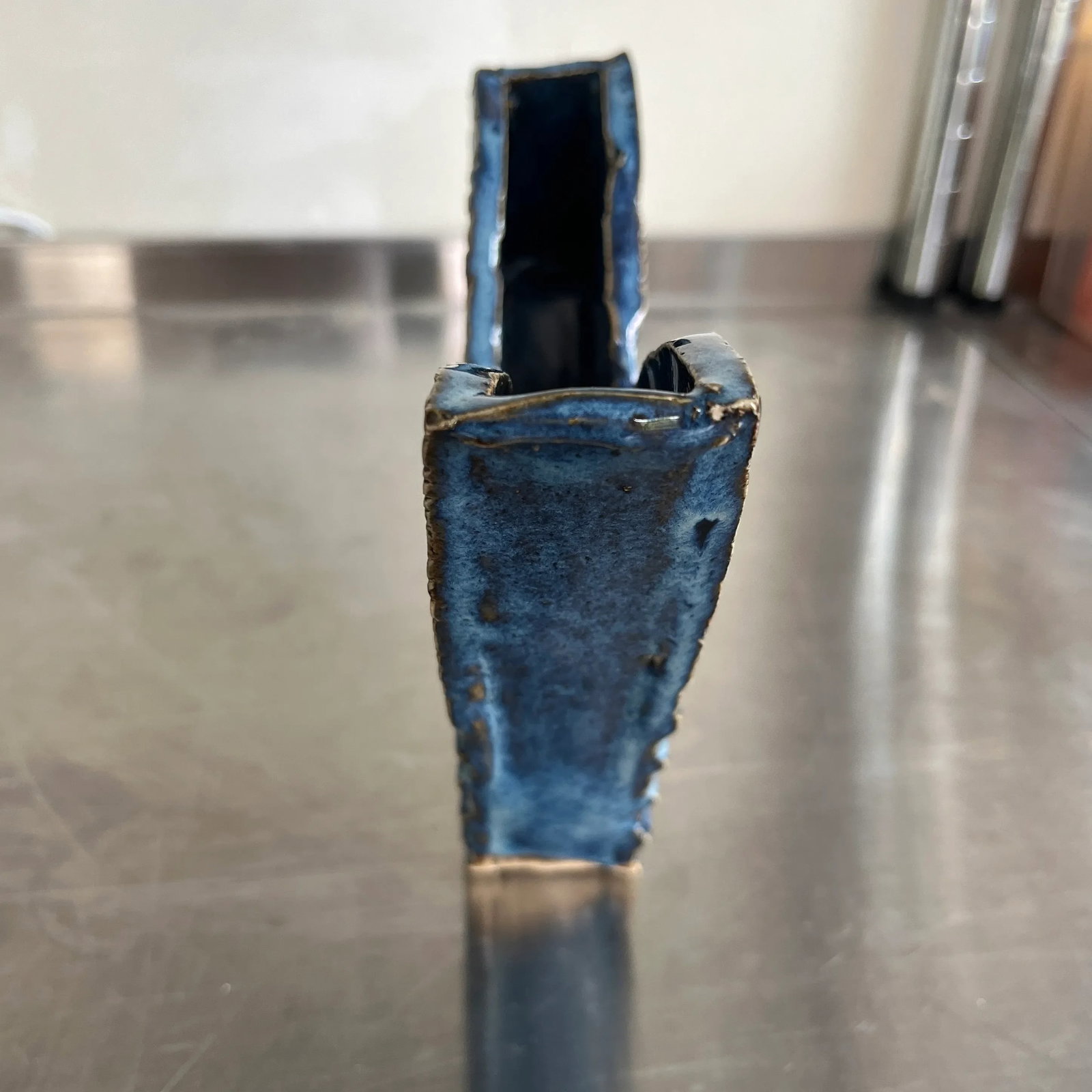 Late 20th Century Cobalt Blue Embossed Studio Pottery Vase - 7