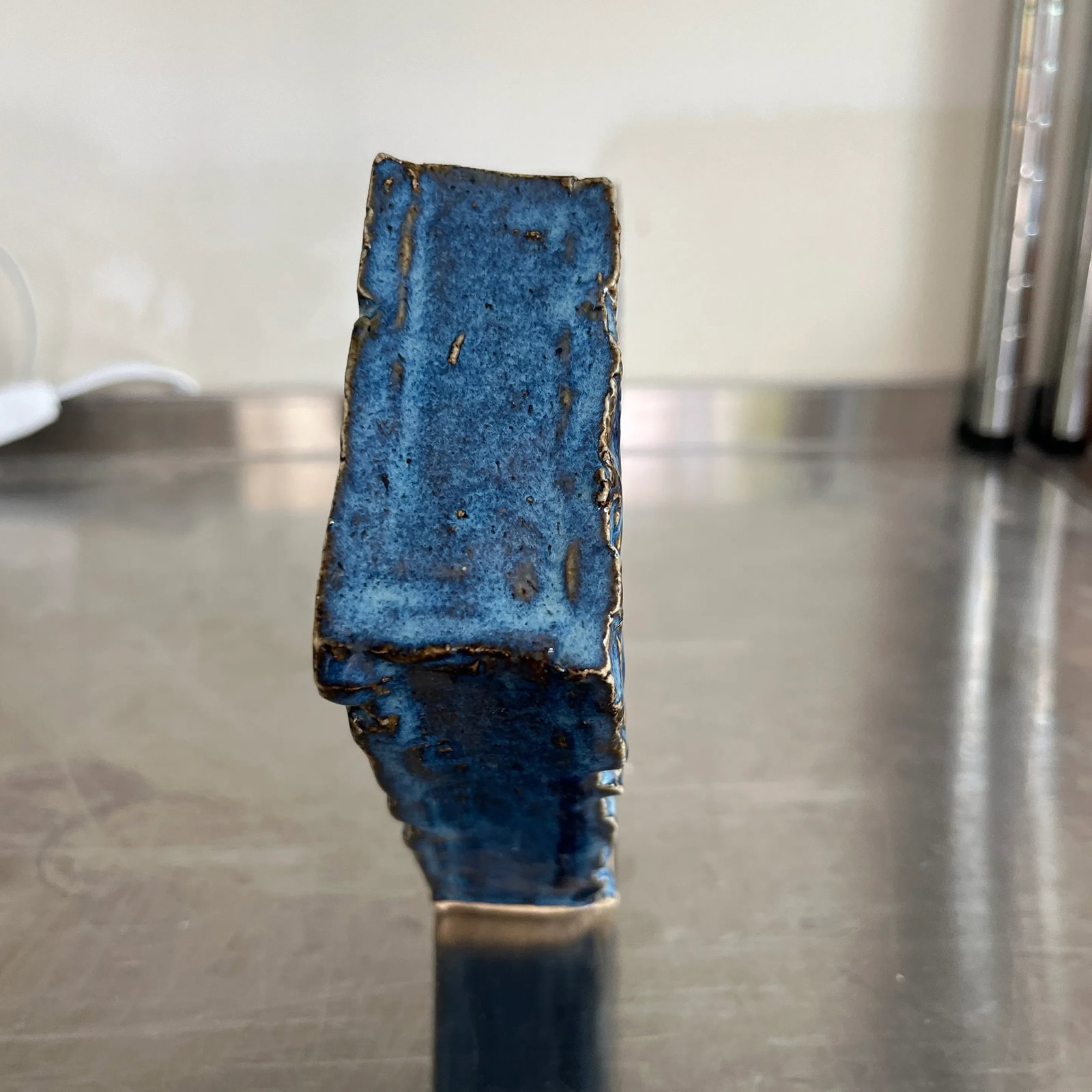 Late 20th Century Cobalt Blue Embossed Studio Pottery Vase - 8