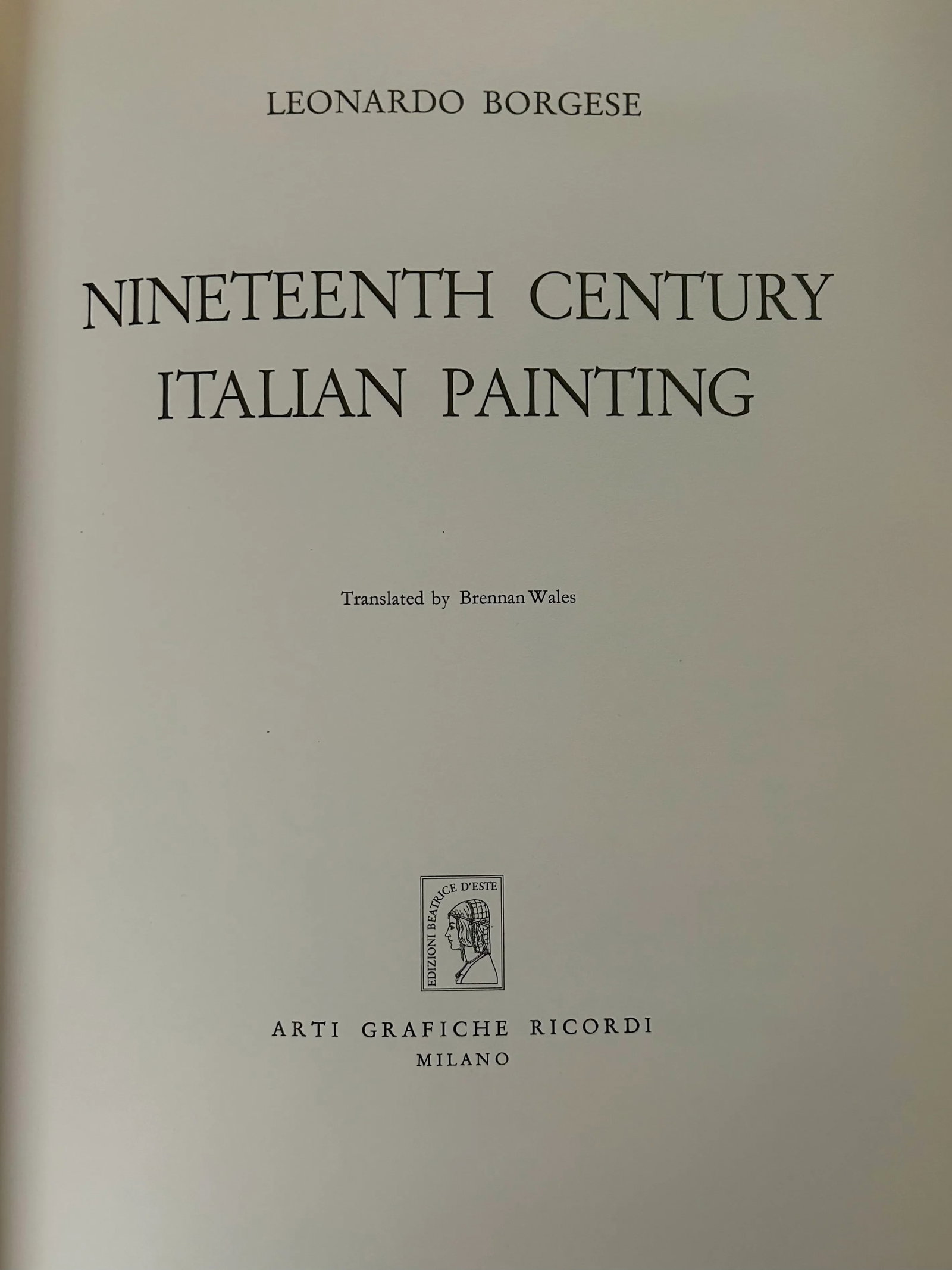 1964 Nineteenth Century Italian Painting Book, First Edition - 2