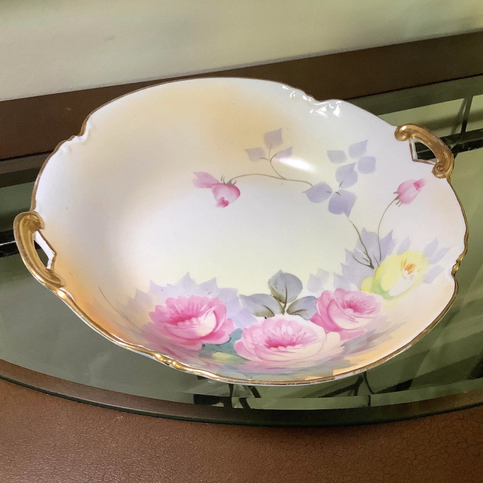 Hand Painted Nippon Centerpiece Bowl - 4